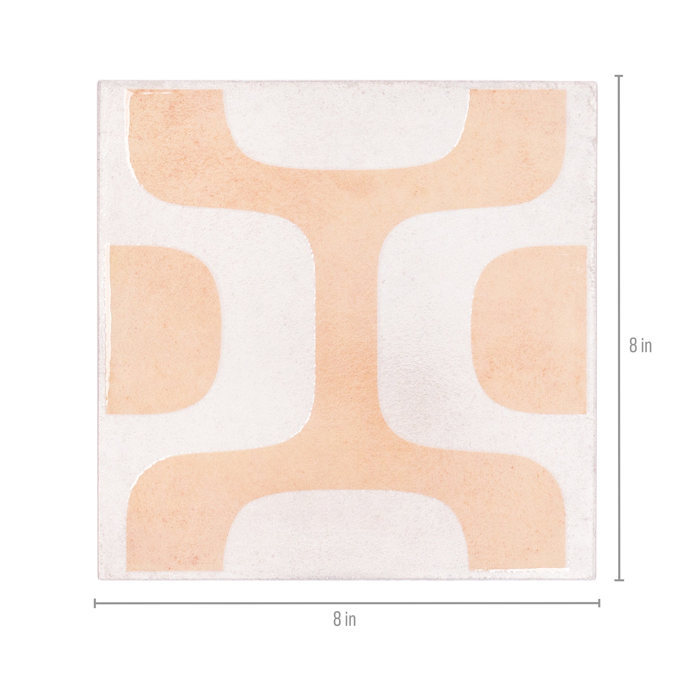 Ipanema Gloss Porcelain Tile in geometric pink and white pattern from Small Format Tiles, Artifacts Porcelain Tile collections