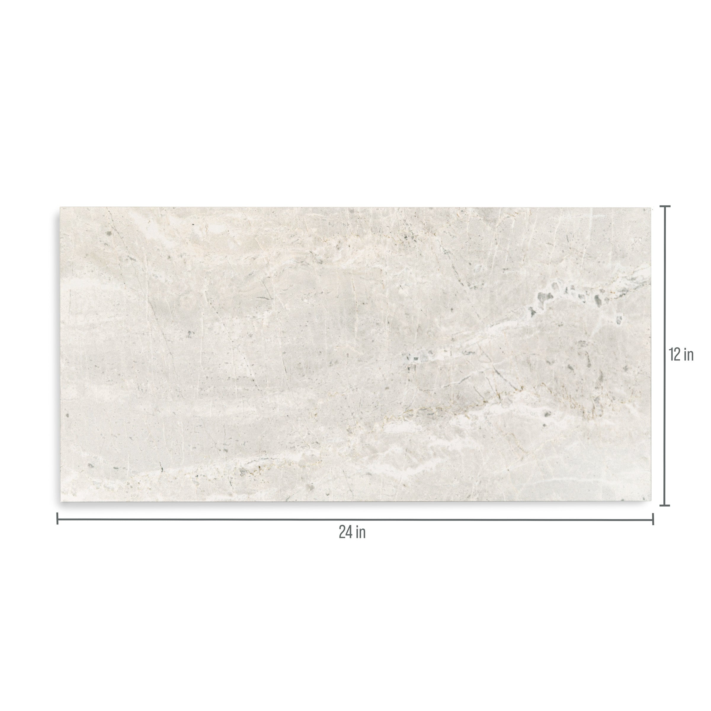 Ivory Marble Look Matte Porcelain Tile showing layered pearl, soft grey, and warm cream tones from Large Format Tiles collection