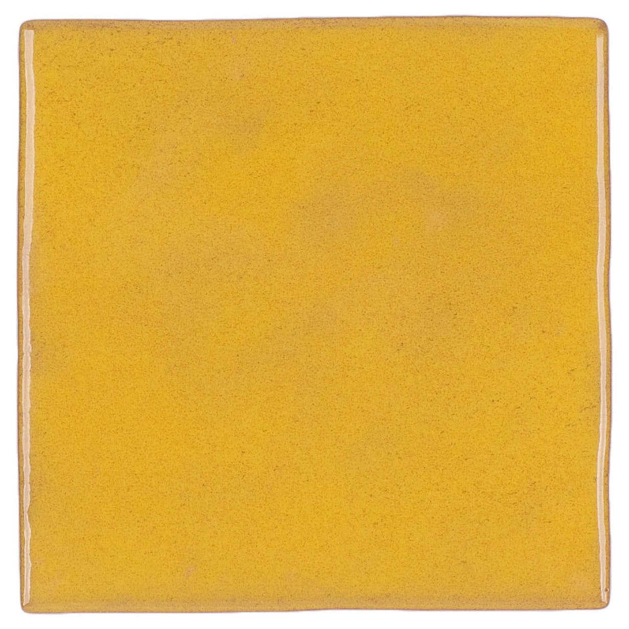 Lemon 4x4 Glossy Ceramic Tile Sample in vibrant yellow, part of Ceramic and SAMPLES ONLY collections from Reno Source.