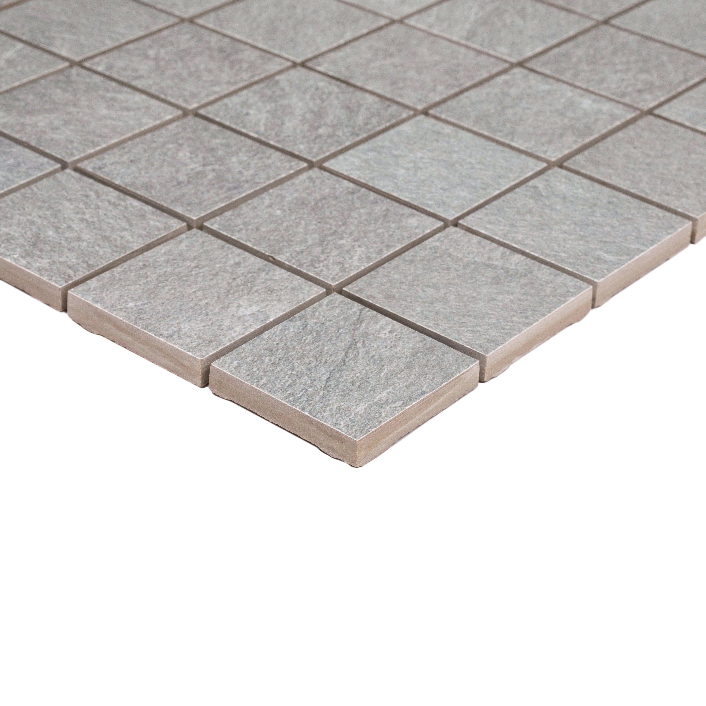 Grey Slate Look Porcelain Mosaic Sample from Porcelain and Large Format - Porcelain Mosaic collections, globally sourced tile sample.