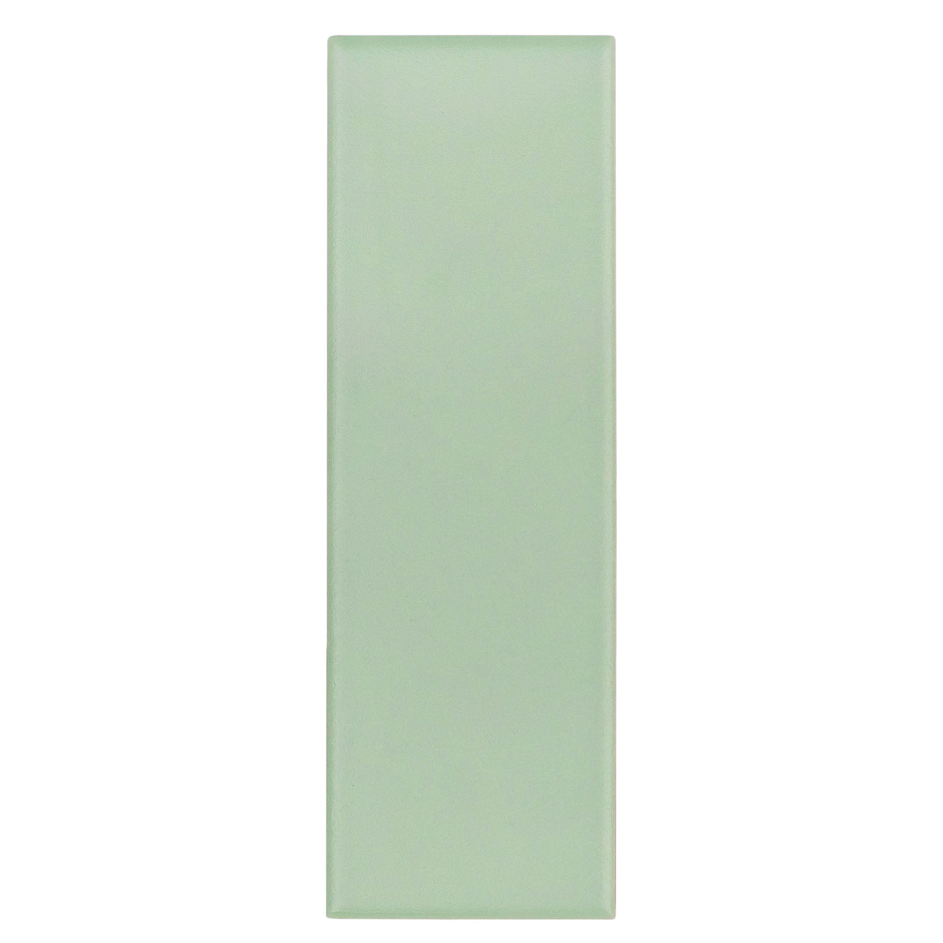 Mint 2x6 Matte Porcelain Tile Sample in soft green from Porcelain collection, globally sourced for your imagination