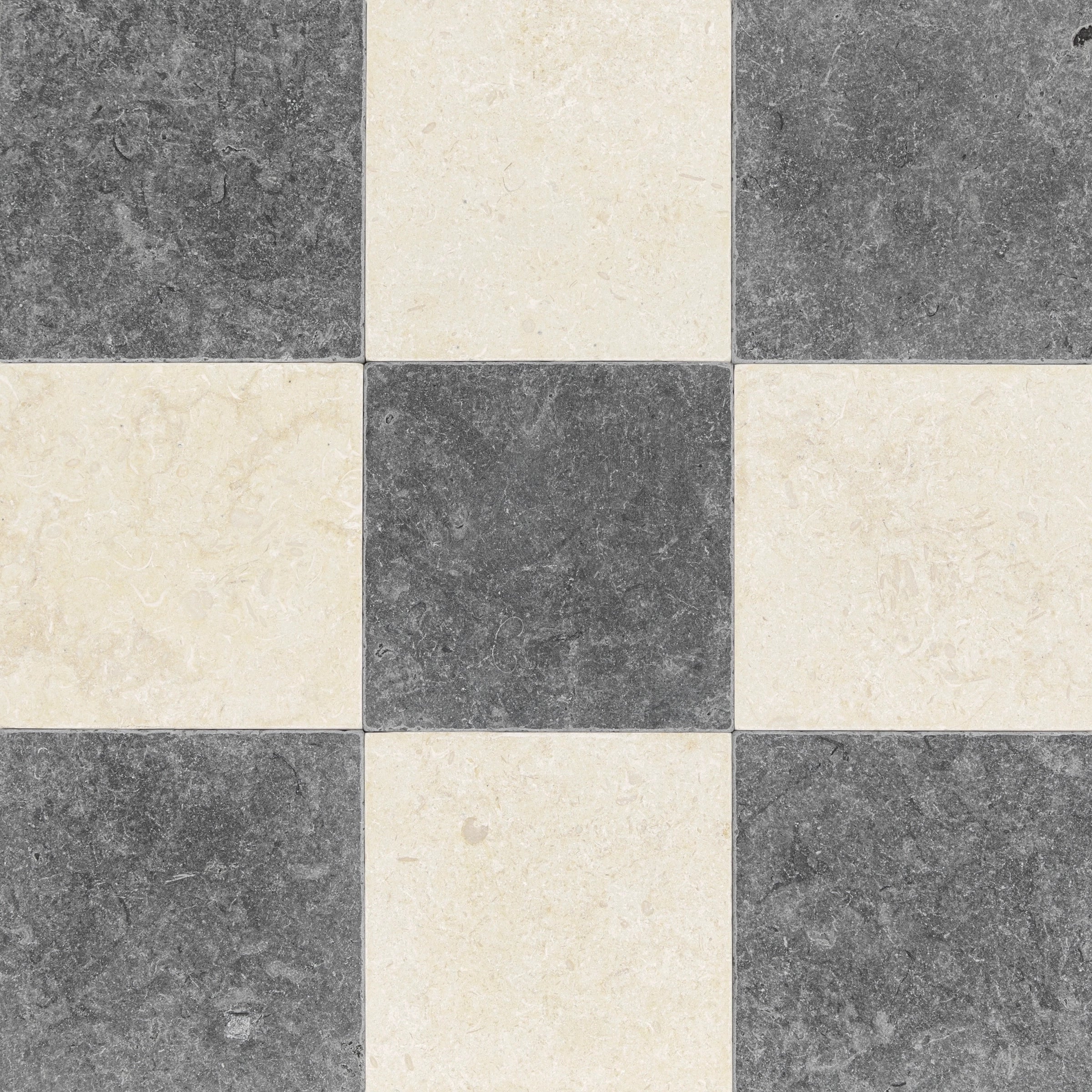 Tumbled Limestone Checkerboard Tiles