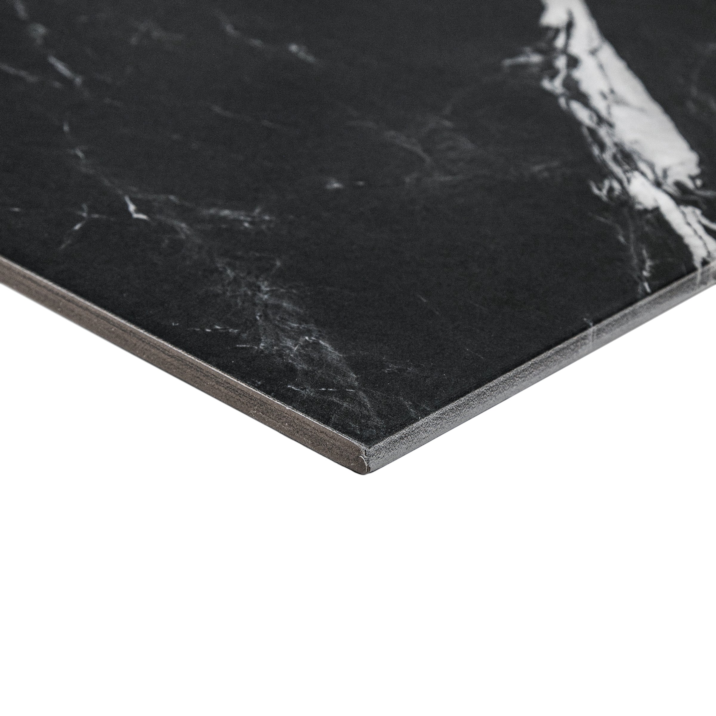 Montblack Matte Marble Look Porcelain Tile in black and white tones from Large Format Tiles at Reno Source