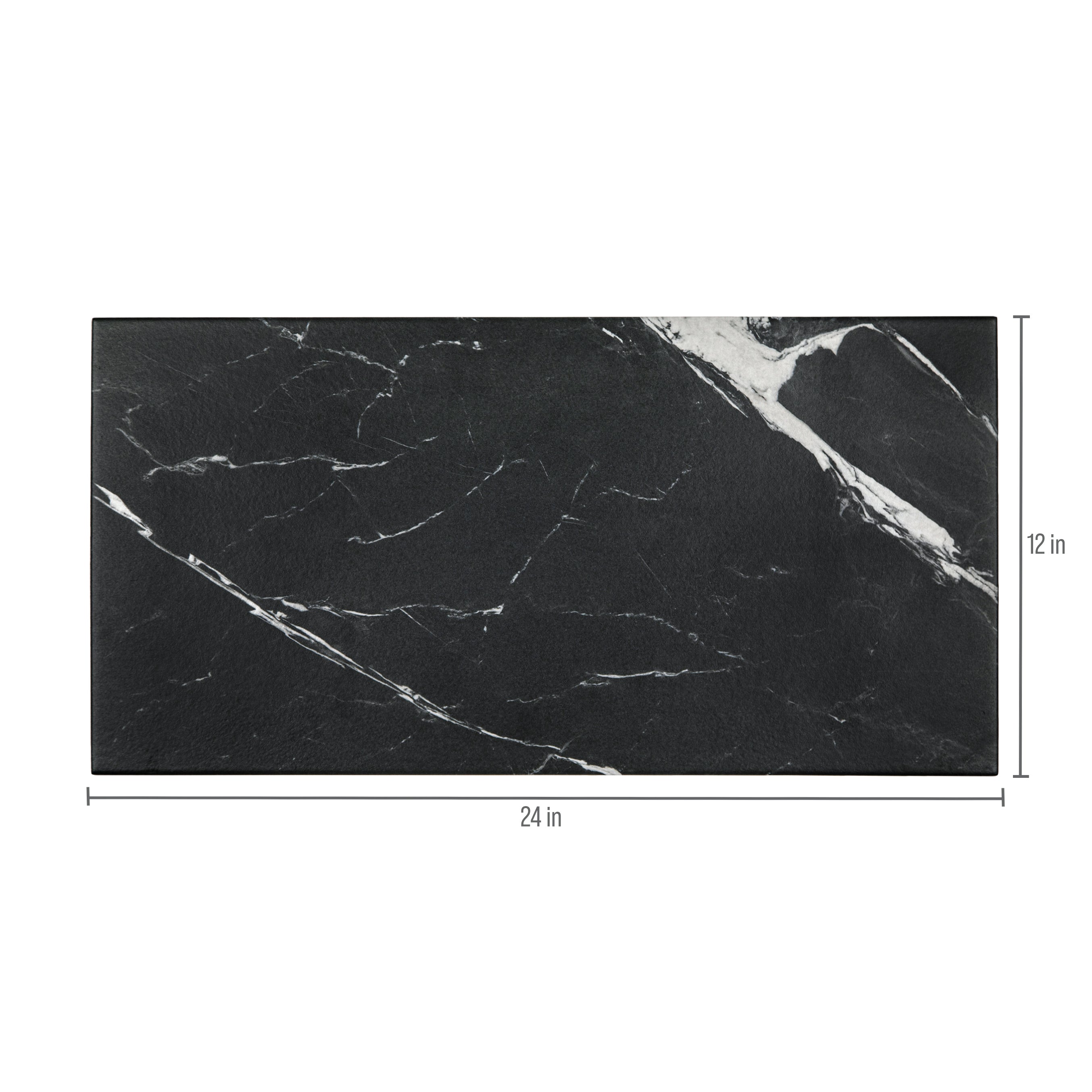 Montblack Matte Marble Look Porcelain Tile in black with striking white veining from Large Format Tiles at Reno Source