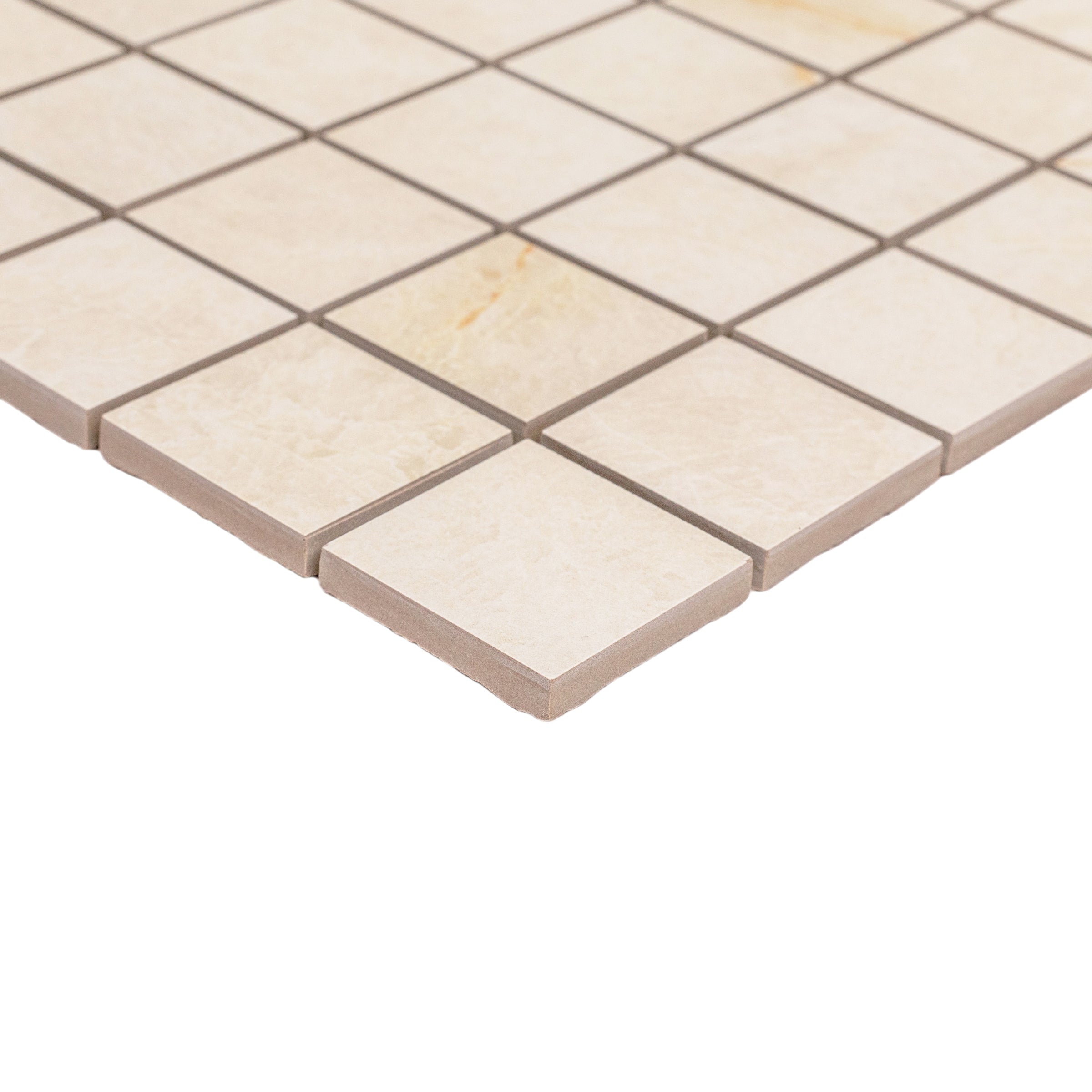 Nuvola Gold Porcelain Mosaic Sample showing cream porcelain tiles from Porcelain and Large Format - Porcelain Mosaic collections.