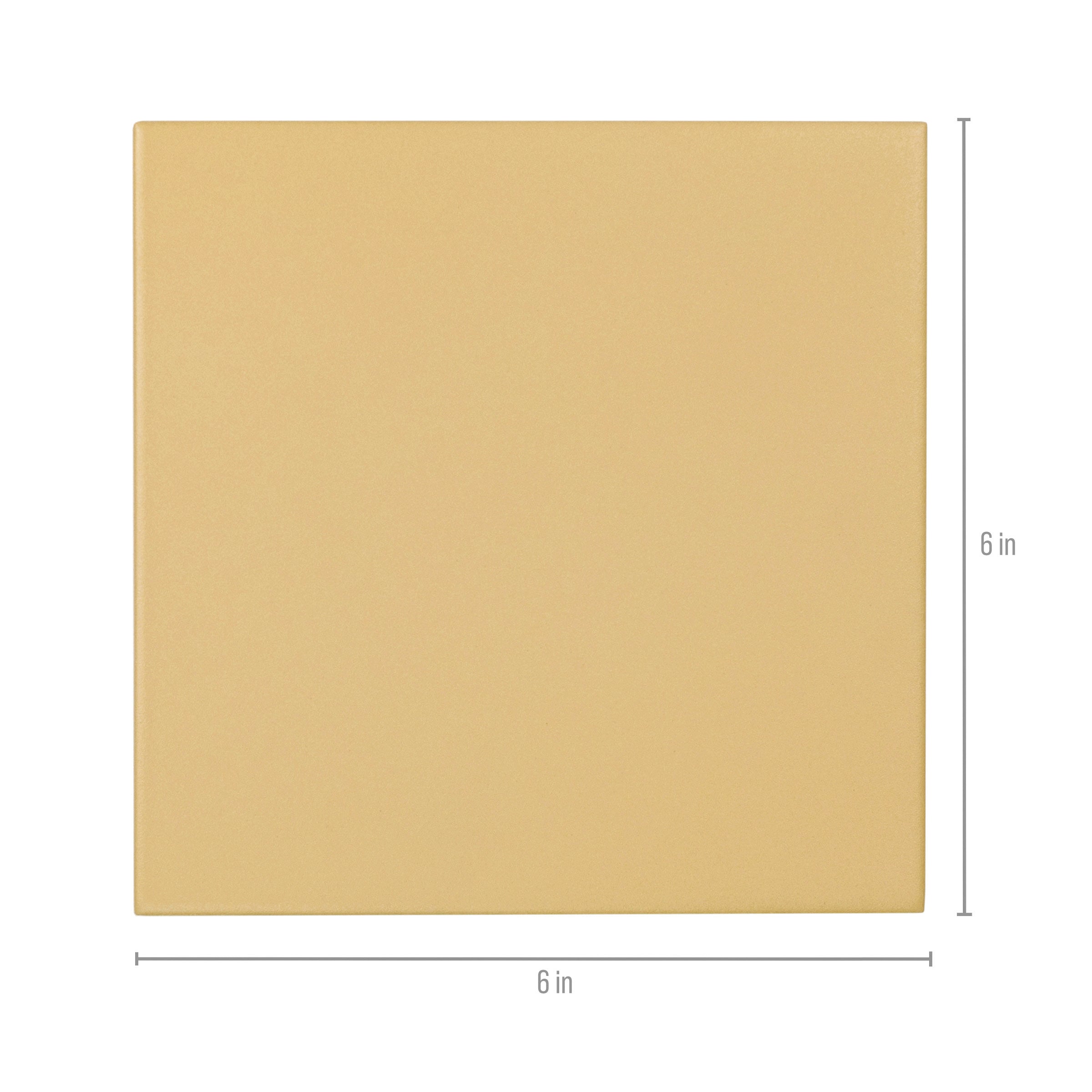 Square porcelain tile in muted mustard with a smooth matte finish and clean sharp edges for versatile flooring or wall use