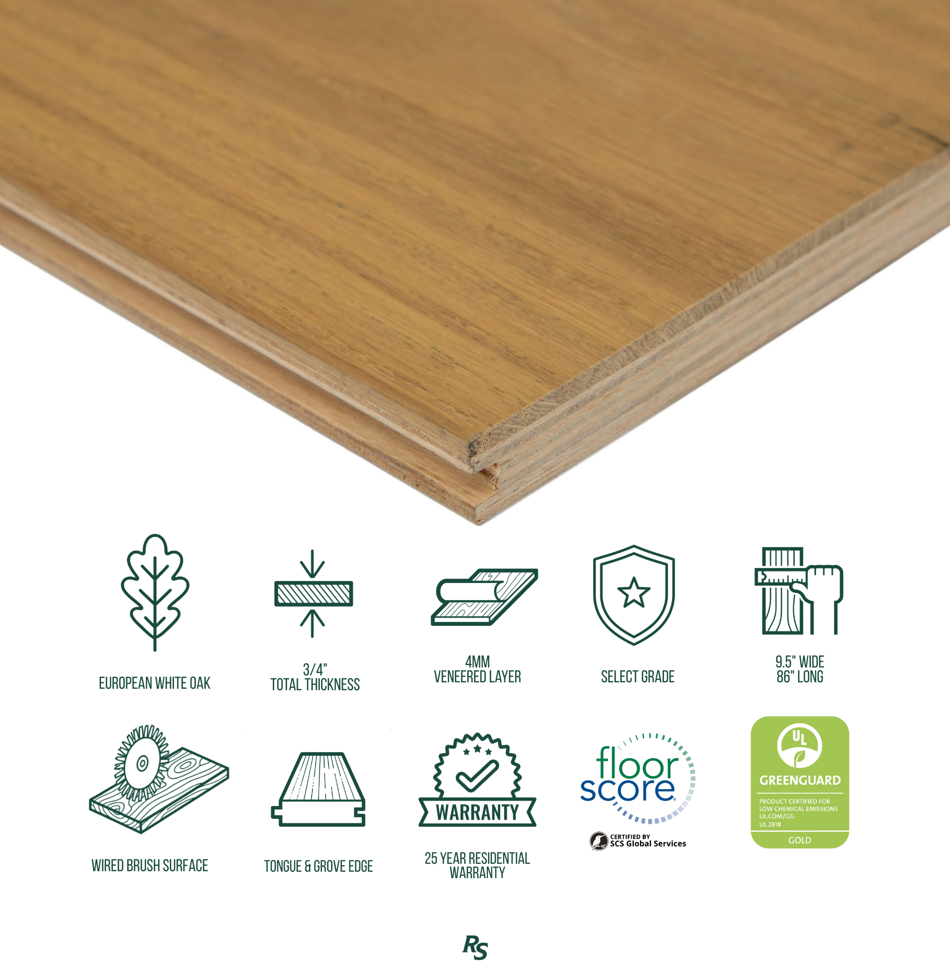 No. 16 Engineered Wood Flooring in warm amber tones with a matte wire brush finish from Engineered Hardwood Flooring (& trims) collection