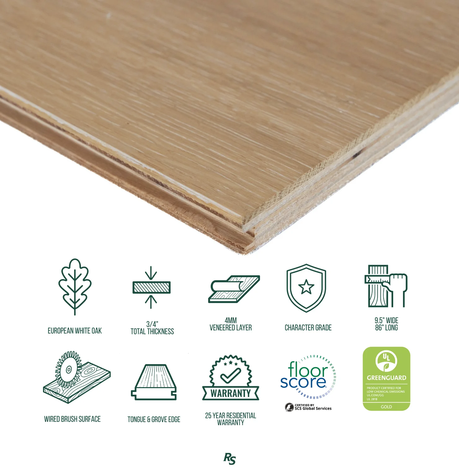 No. 24 Engineered Wood Flooring in gold, beige, and brown tones with European white oak and matte wire brush finish from Flooring (ALL) collection