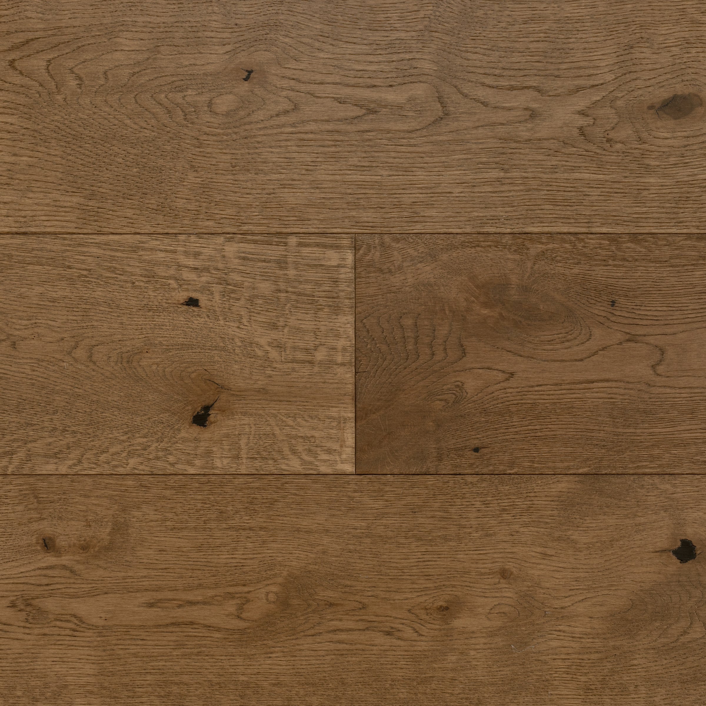 No. 26 Engineered Wood Flooring in rich brown tones with dark knots and matte wire brush finish from Engineered Hardwood Flooring (& trims)