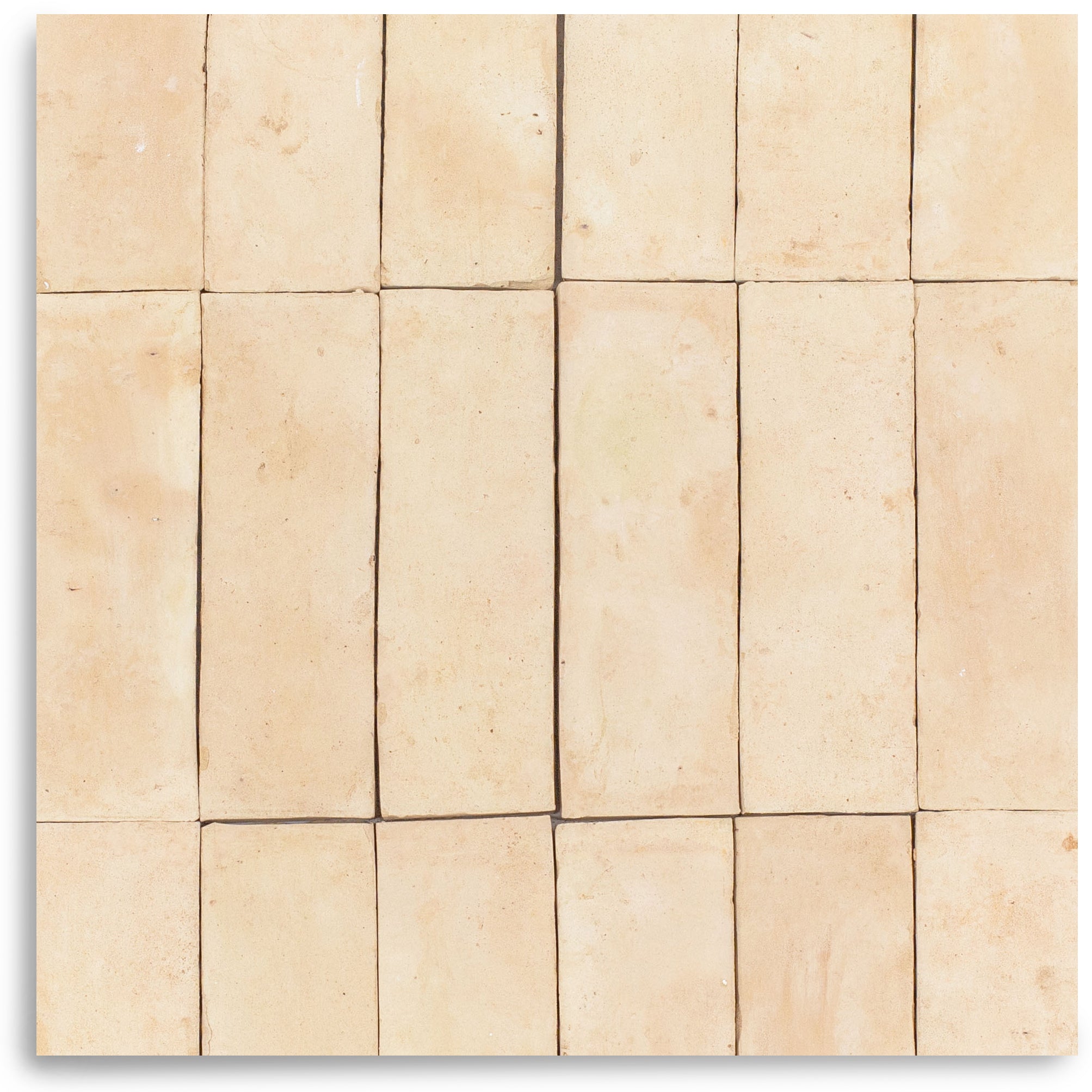Natural Unglazed Zellige Plinth in beige terracotta with a matte, tactile surface from Small Format Tiles and Handmade Moroccan Zellige Tiles collections