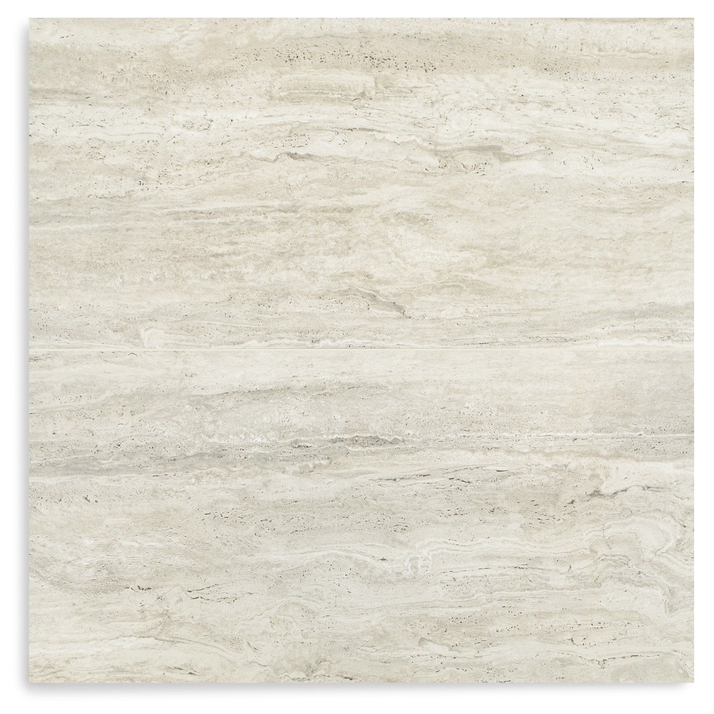 Navona 24x48 Travertine Stone Look Porcelain Tile in beige, gray, and white from Stone Editions Porcelain Tile collection