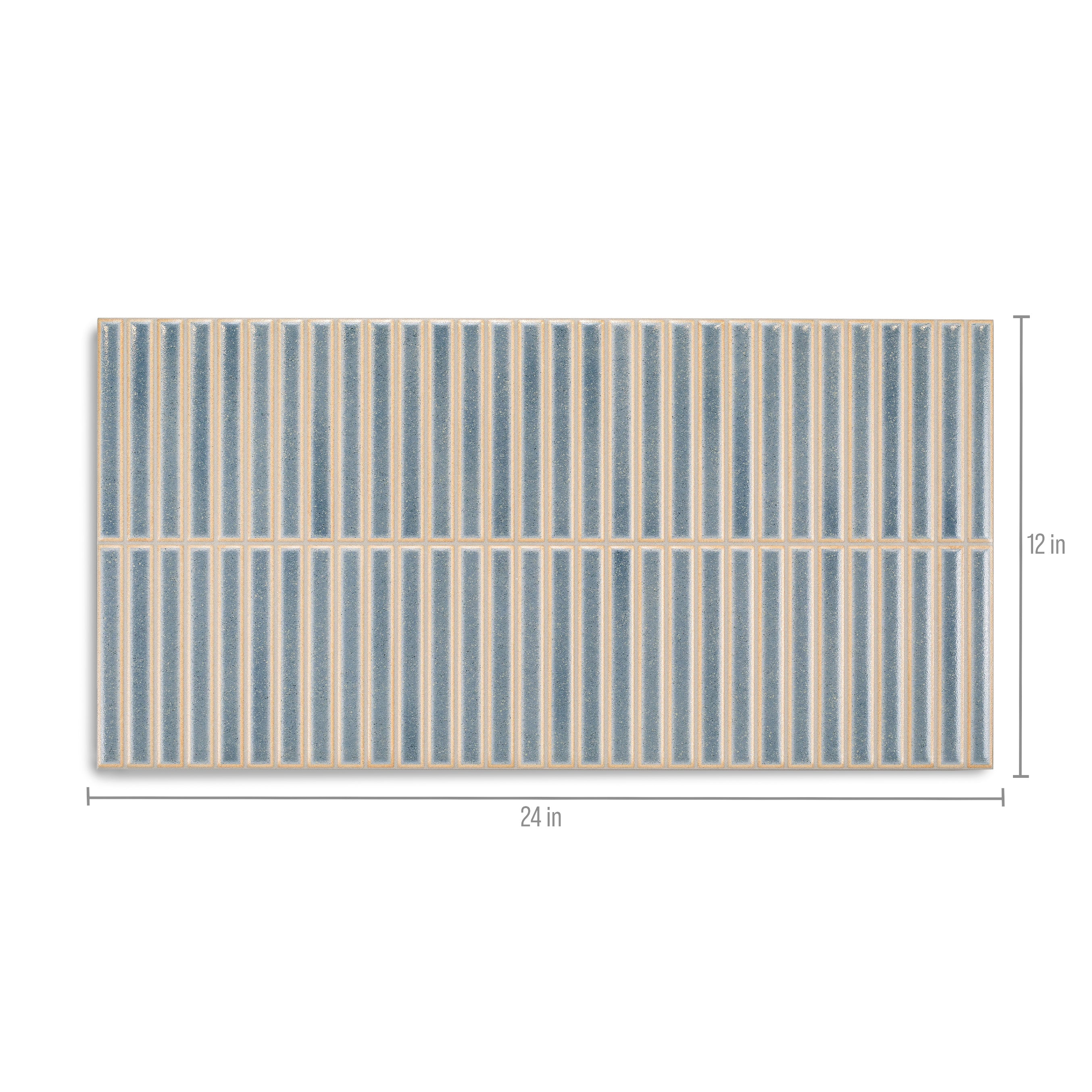Navy 12x24 3D Gloss Porcelain Tile with vertical blue pattern from Large Format Tiles Porcelain Pottery collection