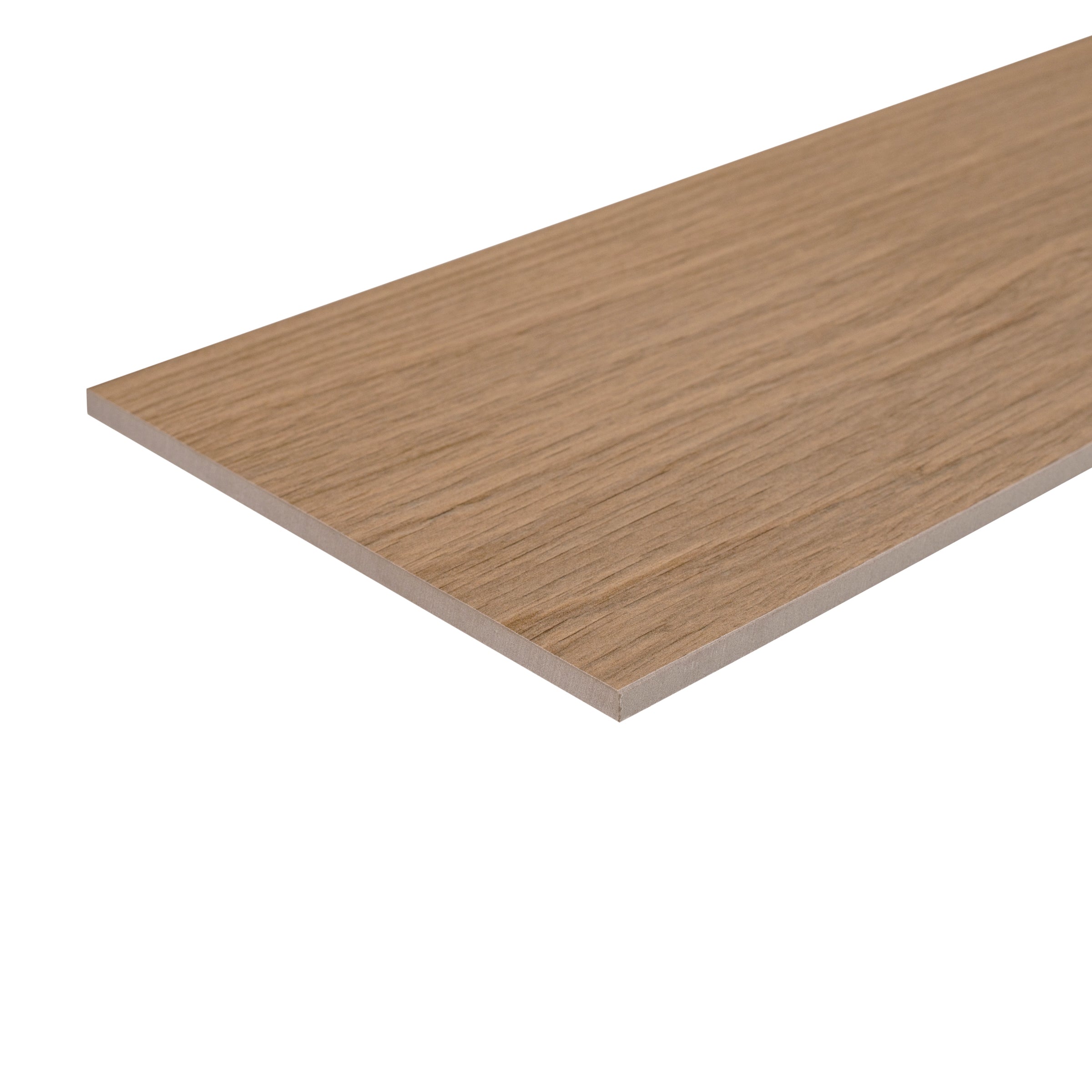 Nut 8x48 Wood Look Porcelain Tile in medium brown with realistic wood grain from Wood Edition Porcelain Tiles collection