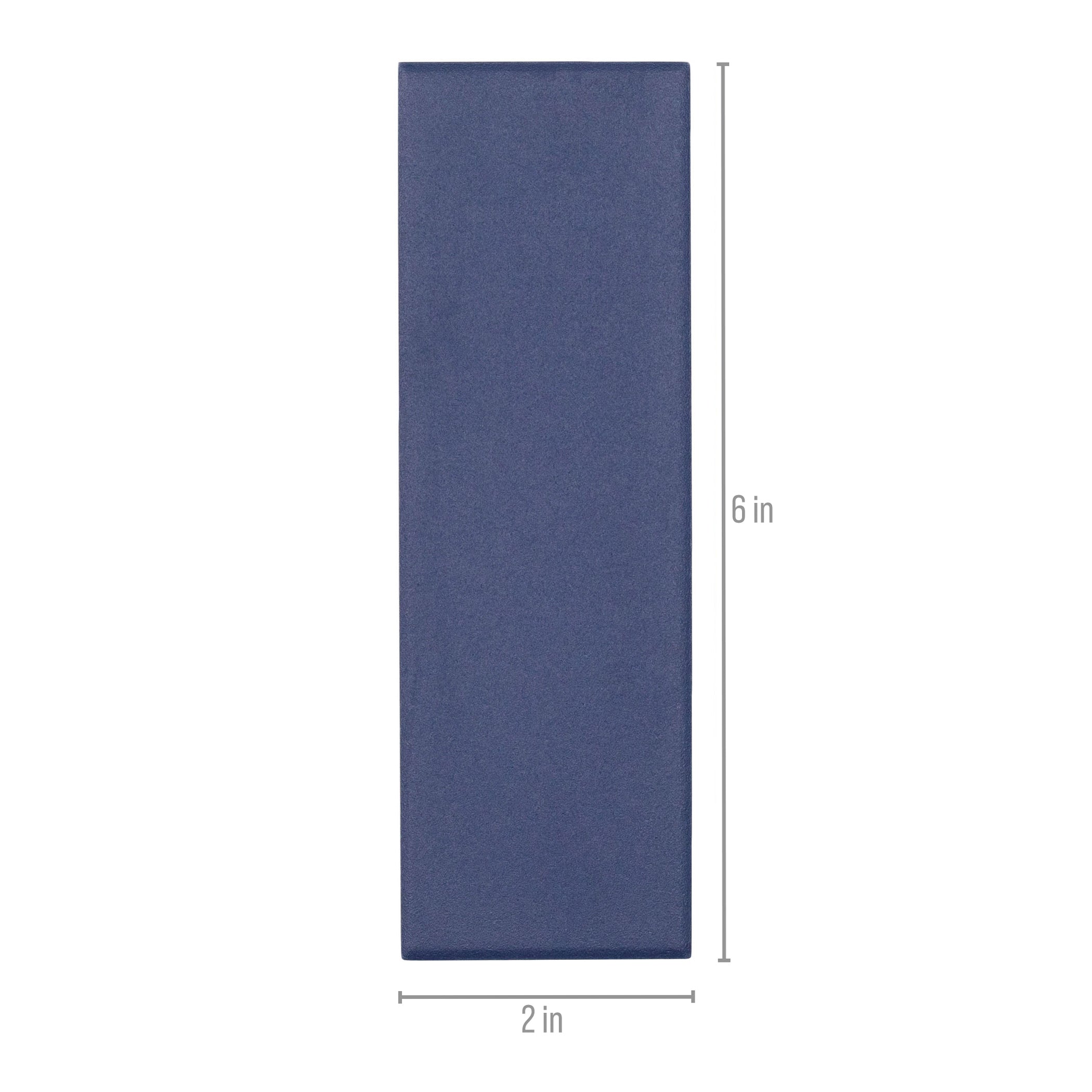 Matte rectangular porcelain tile in a deep ocean blue tone with smooth surface and clean edges on white background