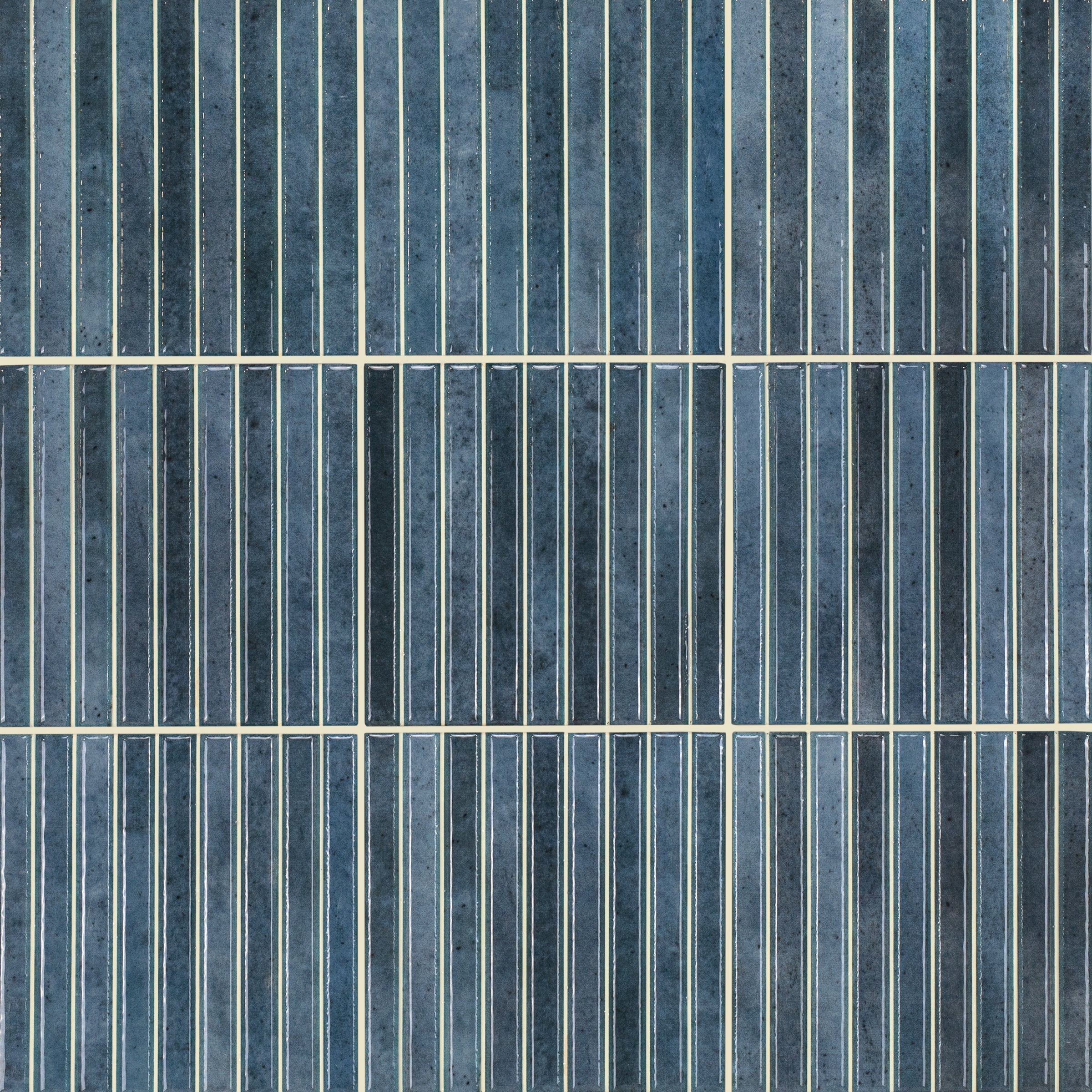 Shallow Glossy Porcelain Tile in blue with narrow striped recessed lines from Small Format Tiles, Porcelain, New Arrivals, GREY collections