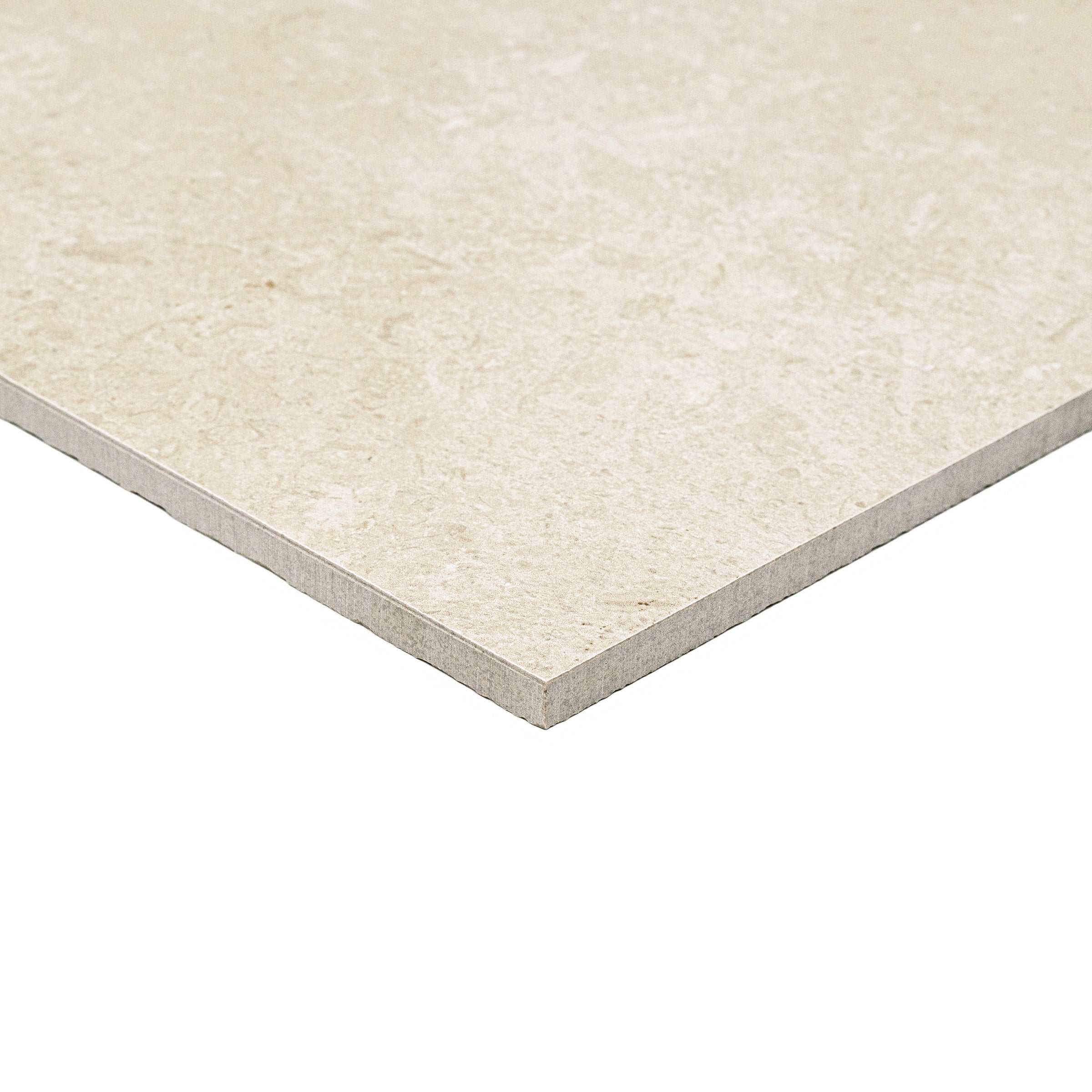 Beige Limestone Look 3D Matte Porcelain Tile in warm cream with subtle granular texture from Stone Editions Porcelain Tile