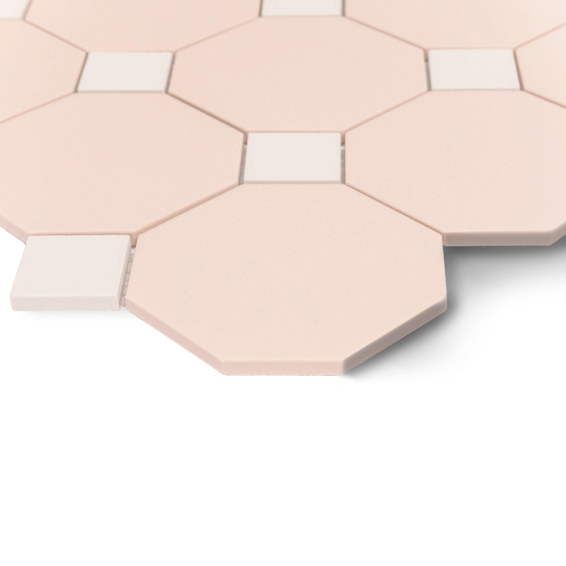 Pink & Cream Forma Octagon Porcelain Mosaic