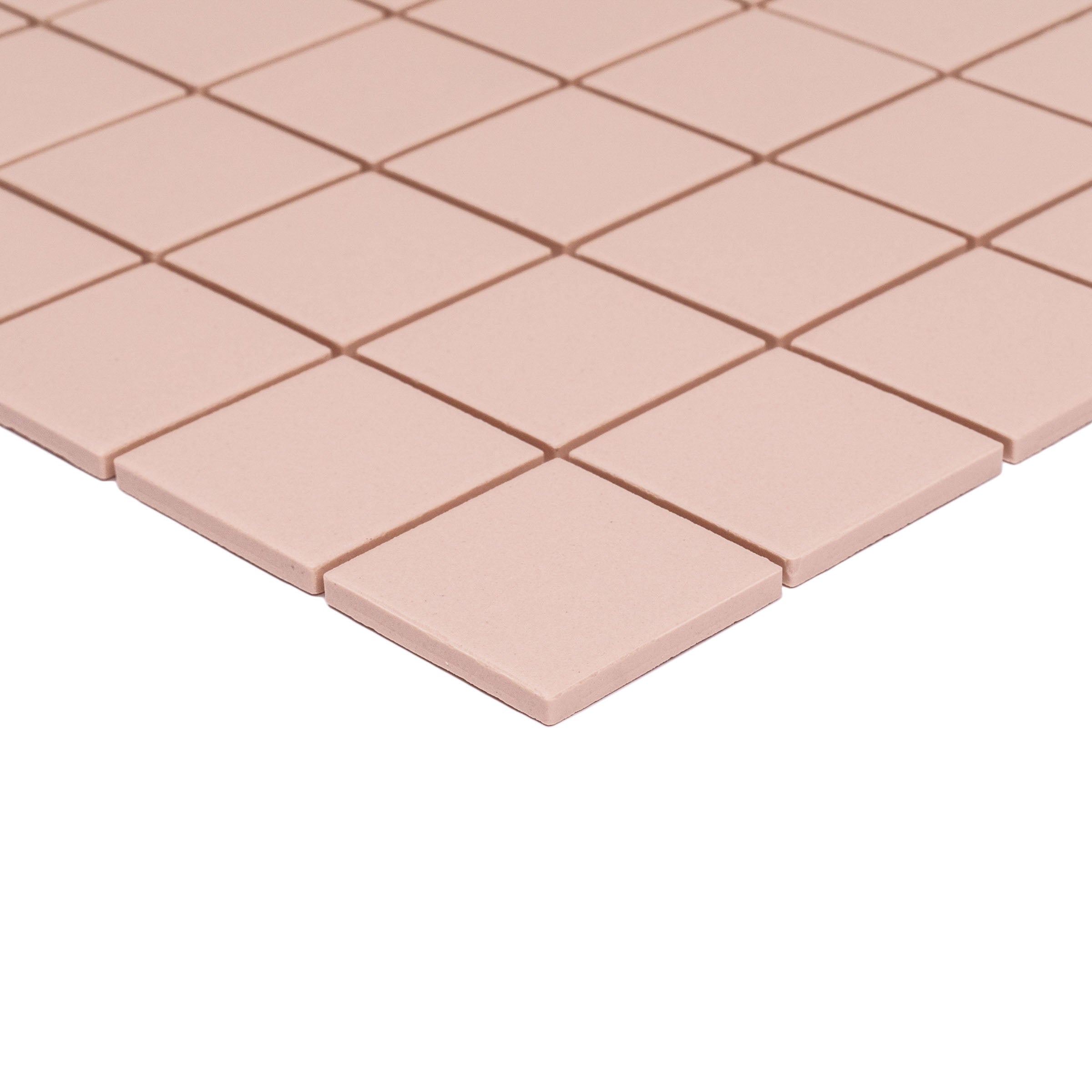 Pink 2x2 Full Body Porcelain Mosaic Tile Sample in soft pink, Porcelain, Large Format - Porcelain Mosaic, SAMPLES ONLY collections.