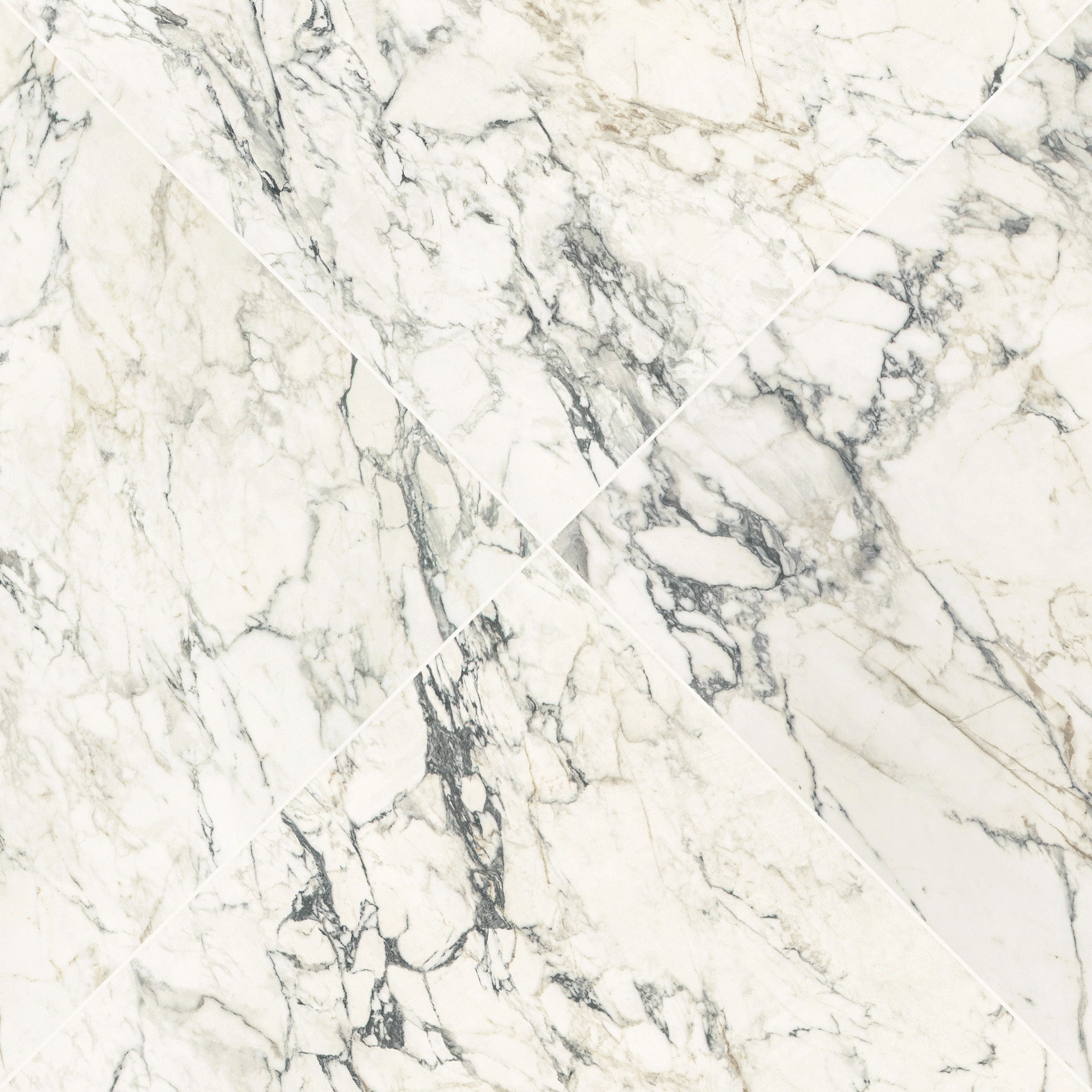 Paonazzo Matte Marble Look Porcelain Tile with white, gray, and gold veining from Large Format Tiles at Reno Source