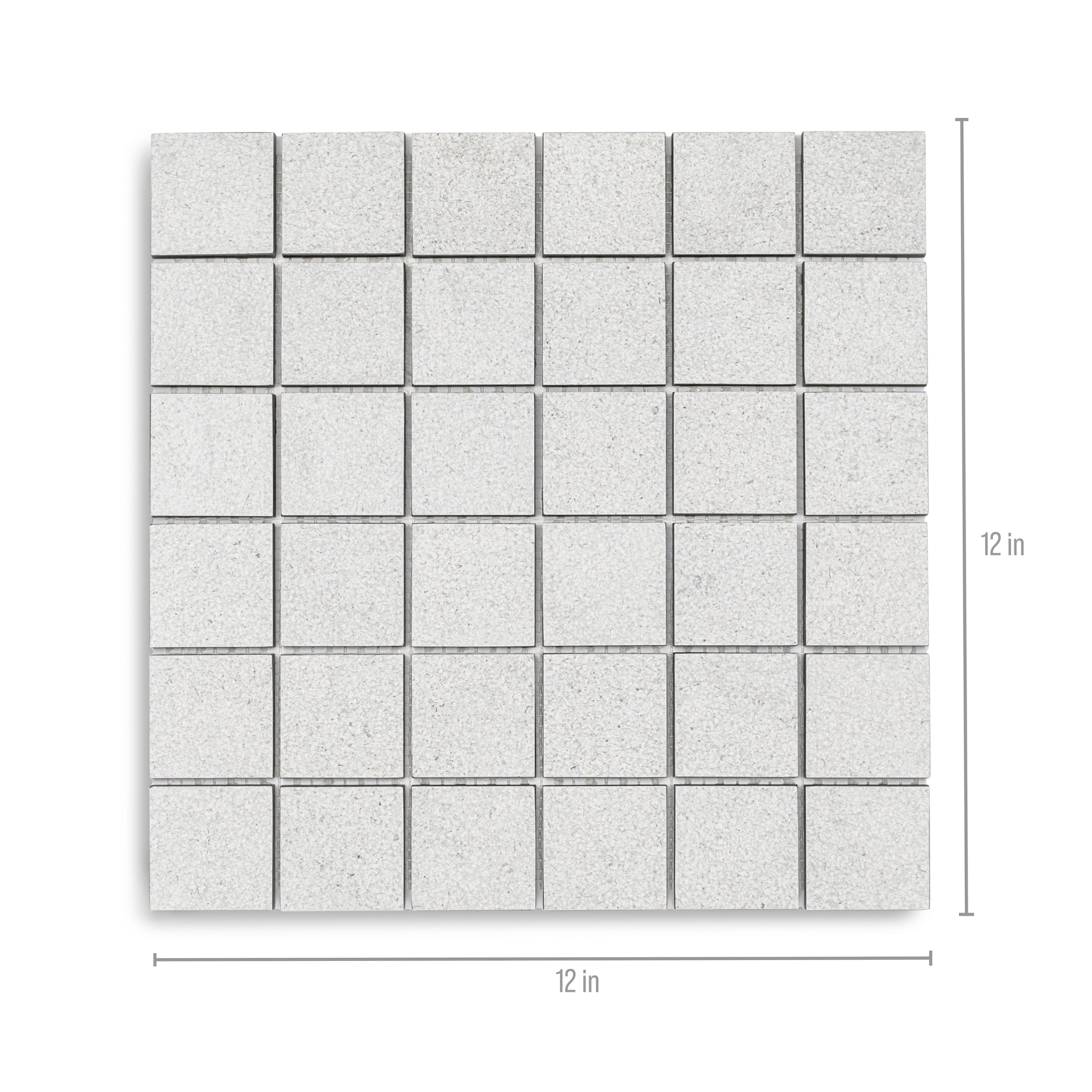 Pearl Hammered Limestone Look Matte Porcelain Mosaic in gray, white, and beige from Stone Editions Porcelain Tile collection