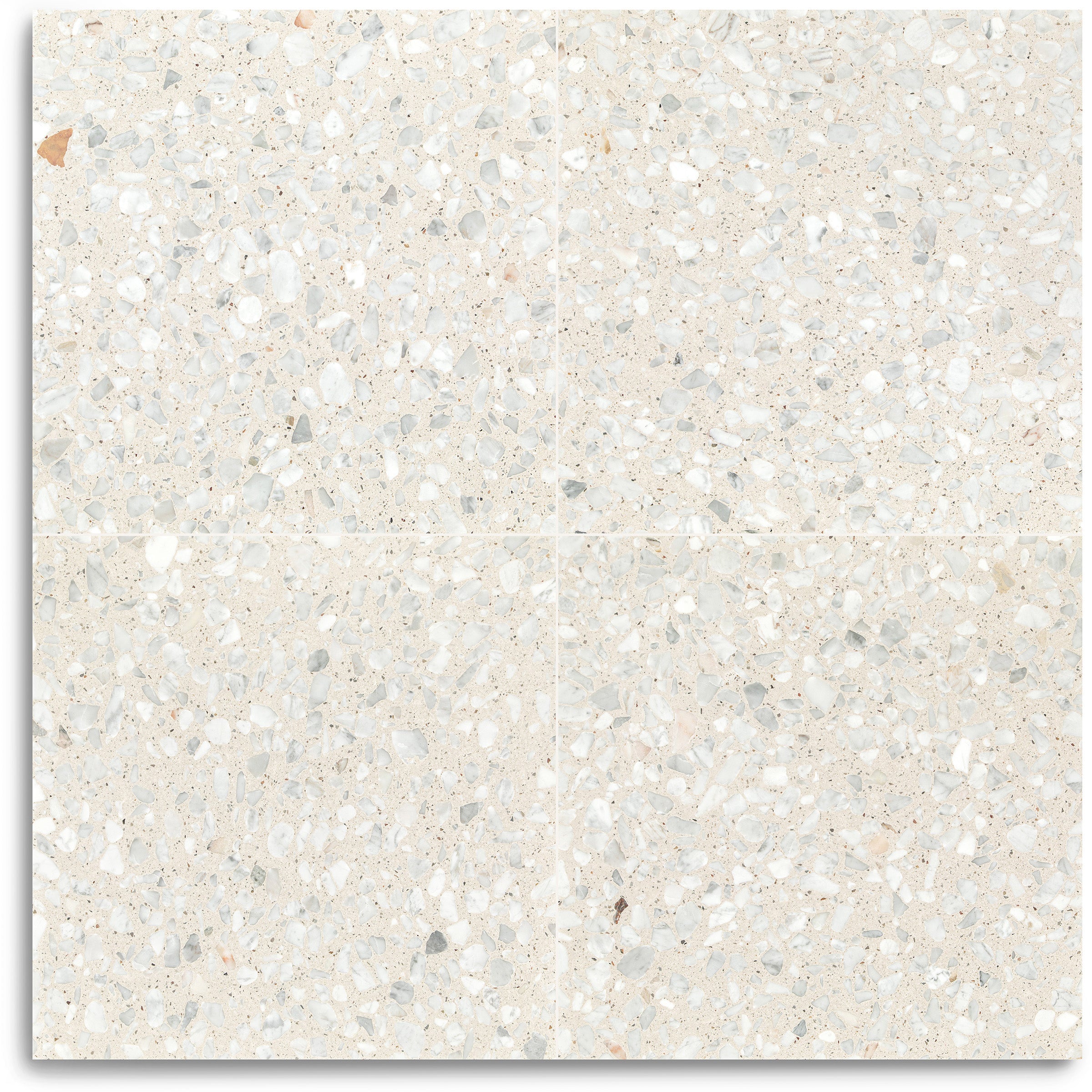 Pellestrina Honed Italian Terrazzo Tile in beige with marble aggregates, ideal for kitchen and bathroom large format tiles.