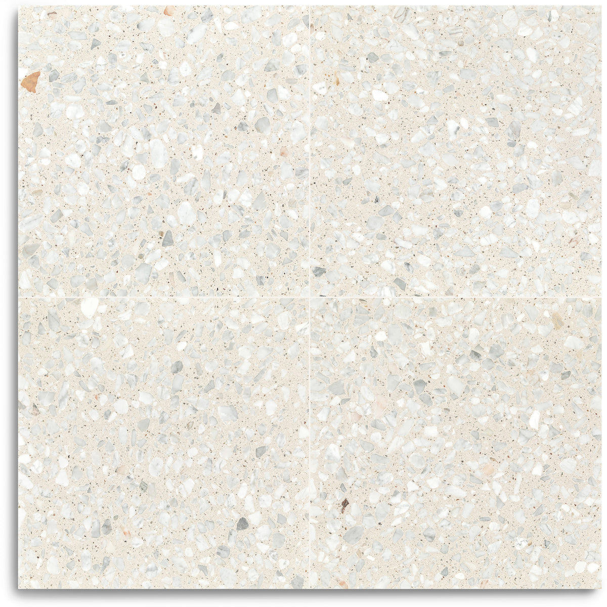 Pellestrina Honed Italian Terrazzo Tile in beige with marble aggregates, ideal for kitchen and bathroom large format tiles.