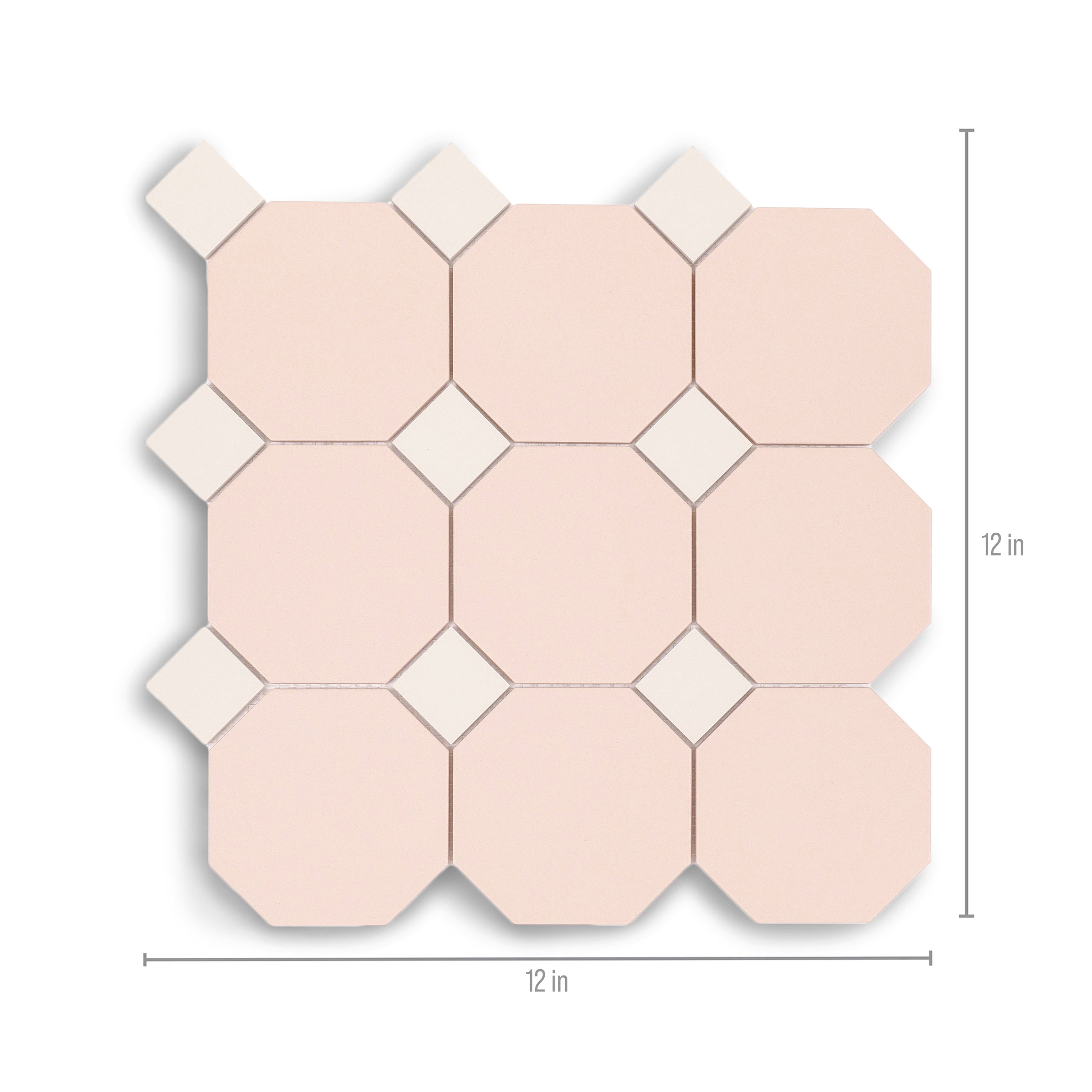 Pink & Cream Forma Octagon Porcelain Mosaic
