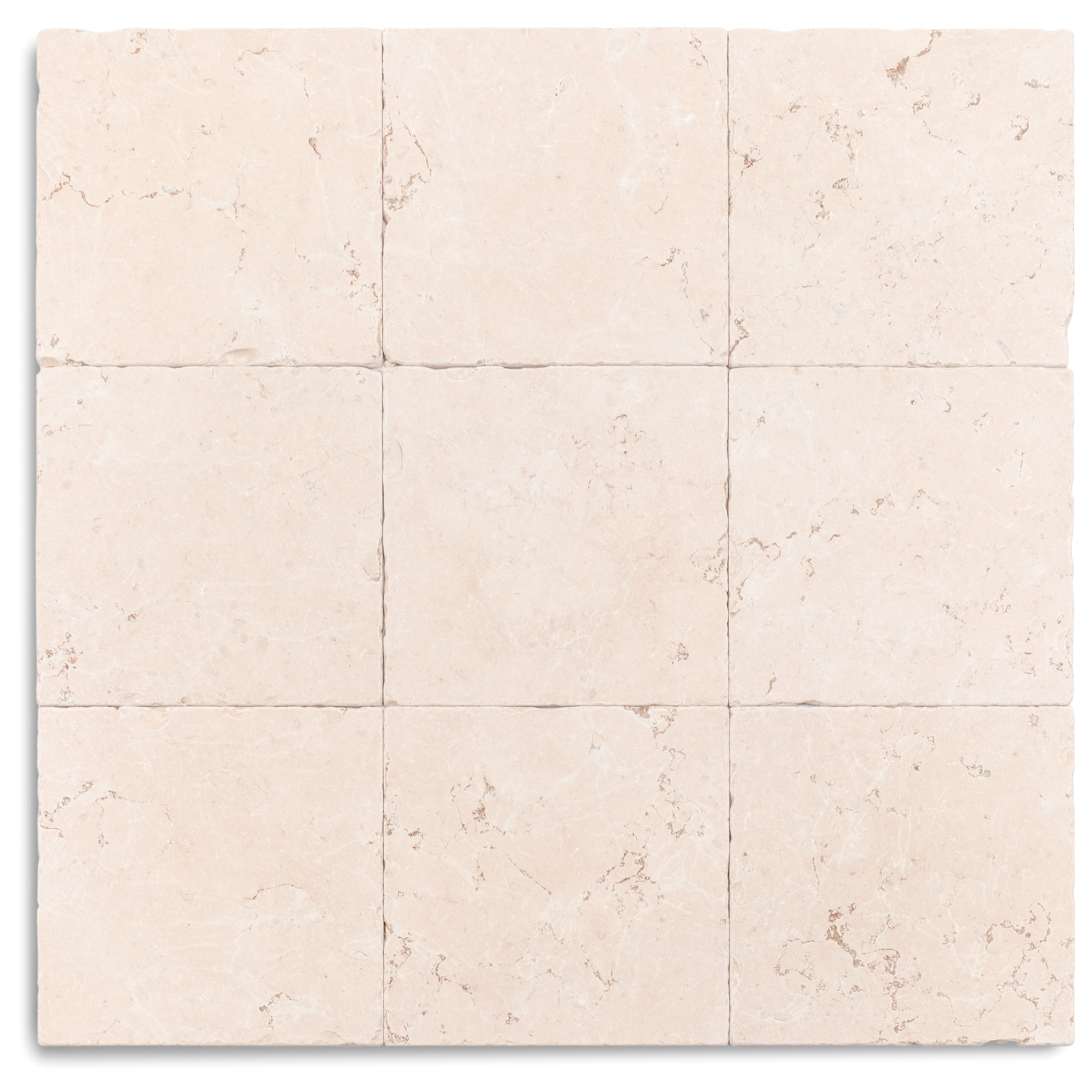 Tumbled Asiago Stone Tile in creamy white tones with natural stone texture from New Arrivals, globally sourced for your imagination