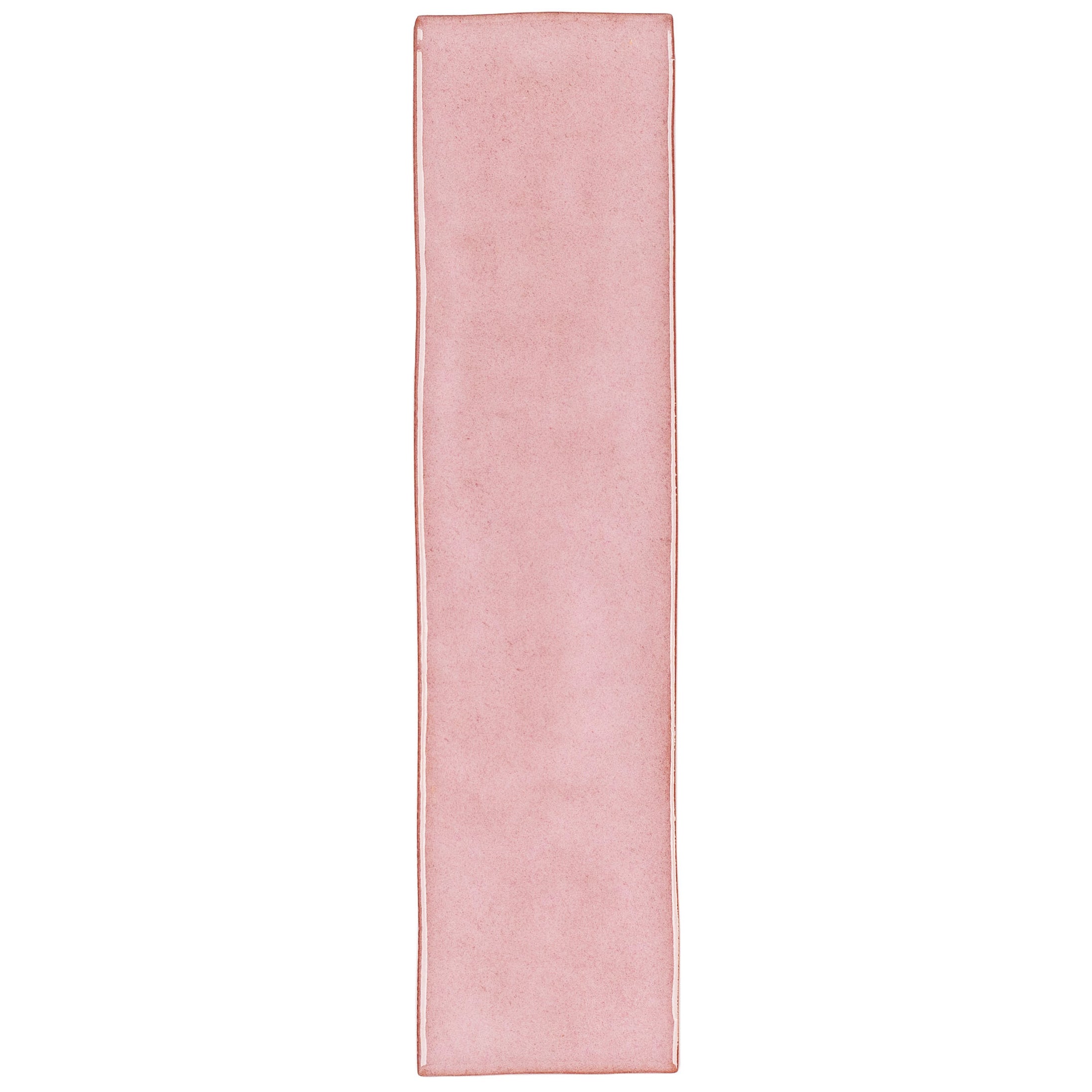 Rose 2x8 Glossy Ceramic Tile Sample in pink from Ceramic collection, globally sourced for your imagination.