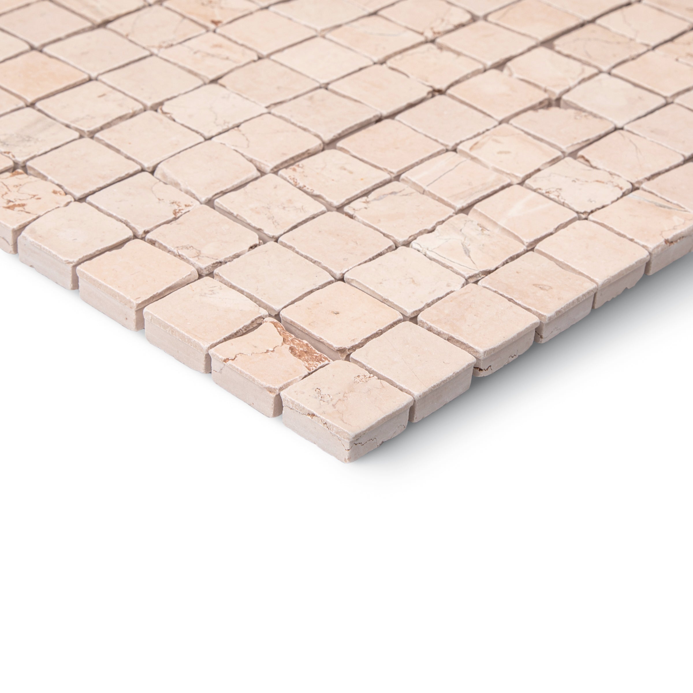 Rosa Perlino 1x1 Chipped Mosaic Sample