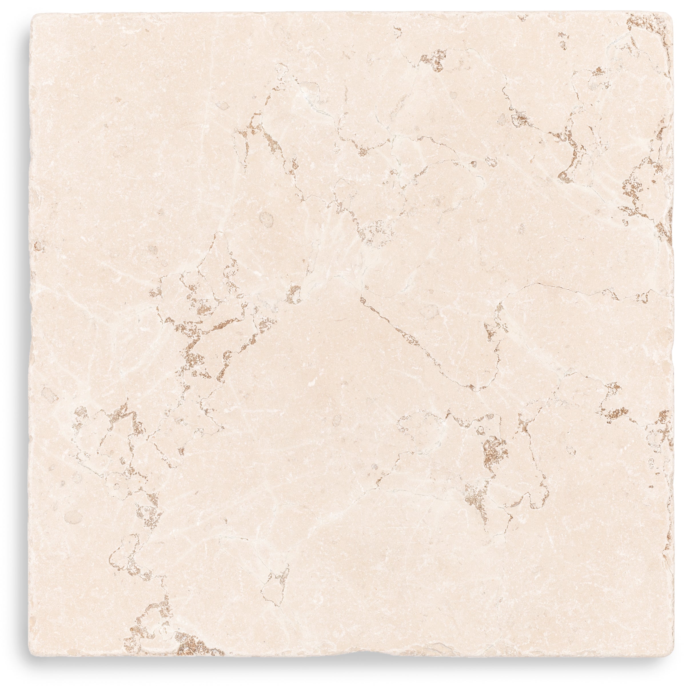 Single square ceramic tile in soft beige with natural subtle veining and a matte finish surface texture