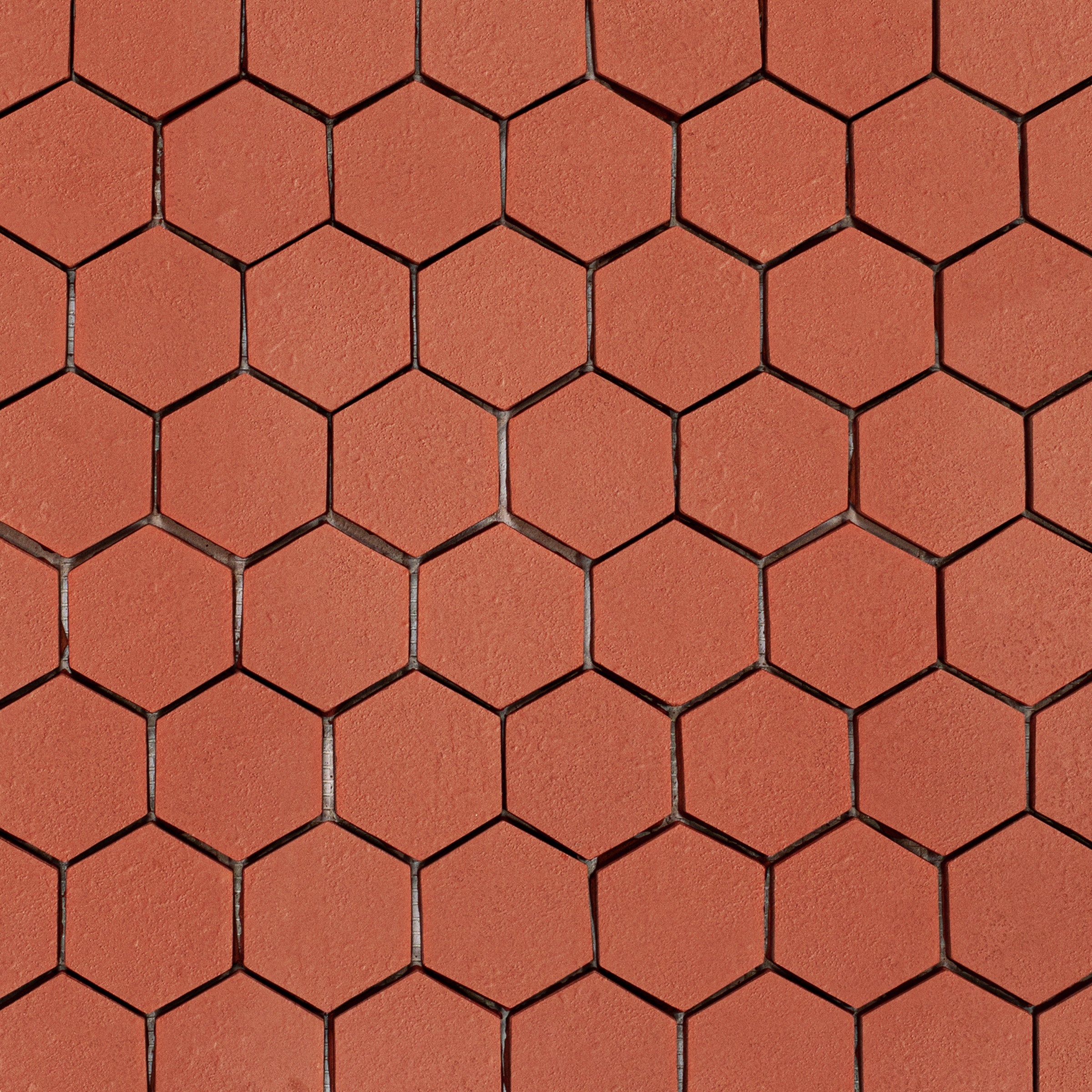Rosso 2" Hexagon Textured Terracotta Mosaic in red terracotta with geometric pattern from Cotto Colors Terracotta Tile collection