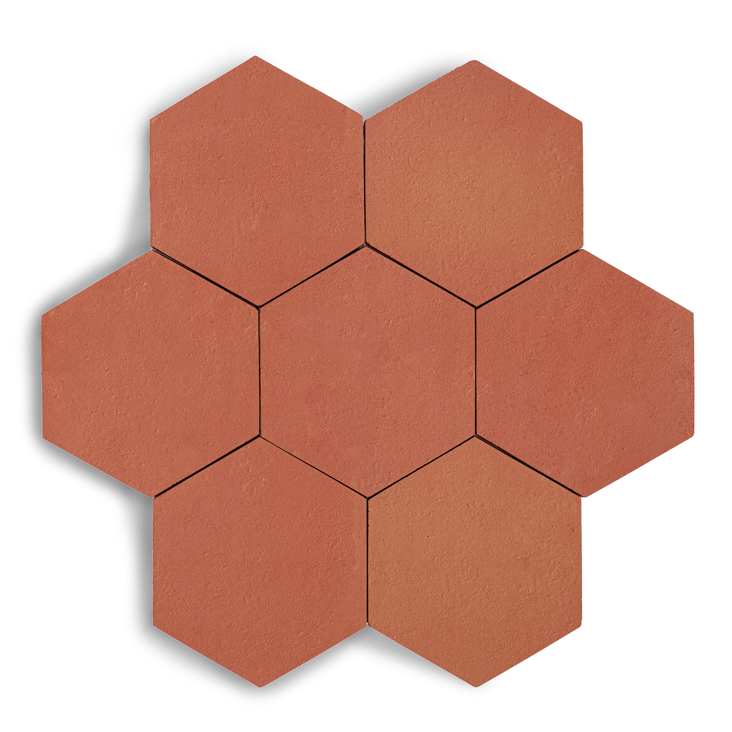 Rosso Hexagon Textured Terracotta Tile in red and brown terracotta from Cotto Colors Terracotta Tile collection
