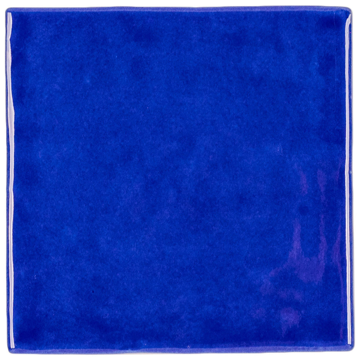 Sapphire 4x4 Glossy Ceramic Tile Sample in vibrant blue from Ceramic, SAMPLES ONLY collection, globally sourced design.