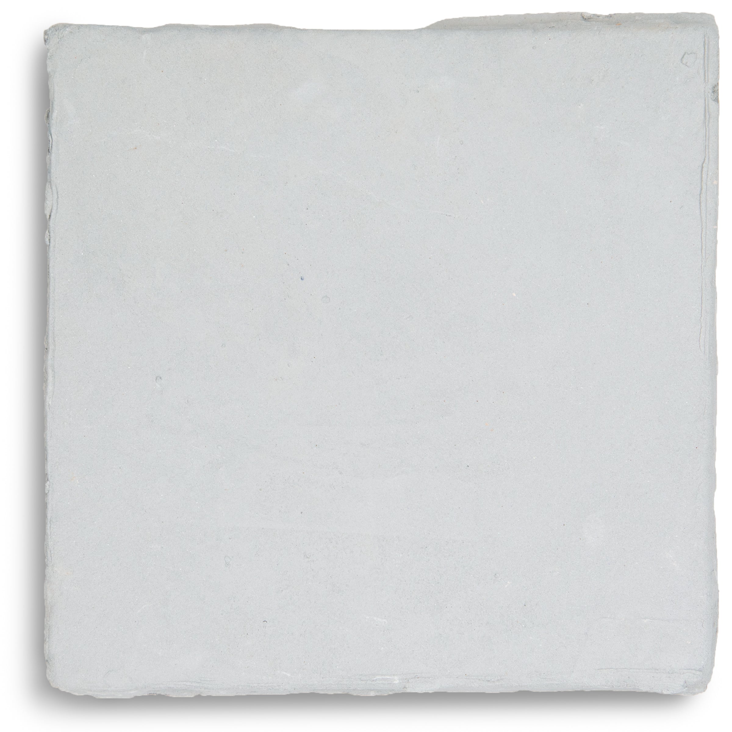 Square handcrafted ceramic tile in soft off-white with subtle irregular edges and natural texture