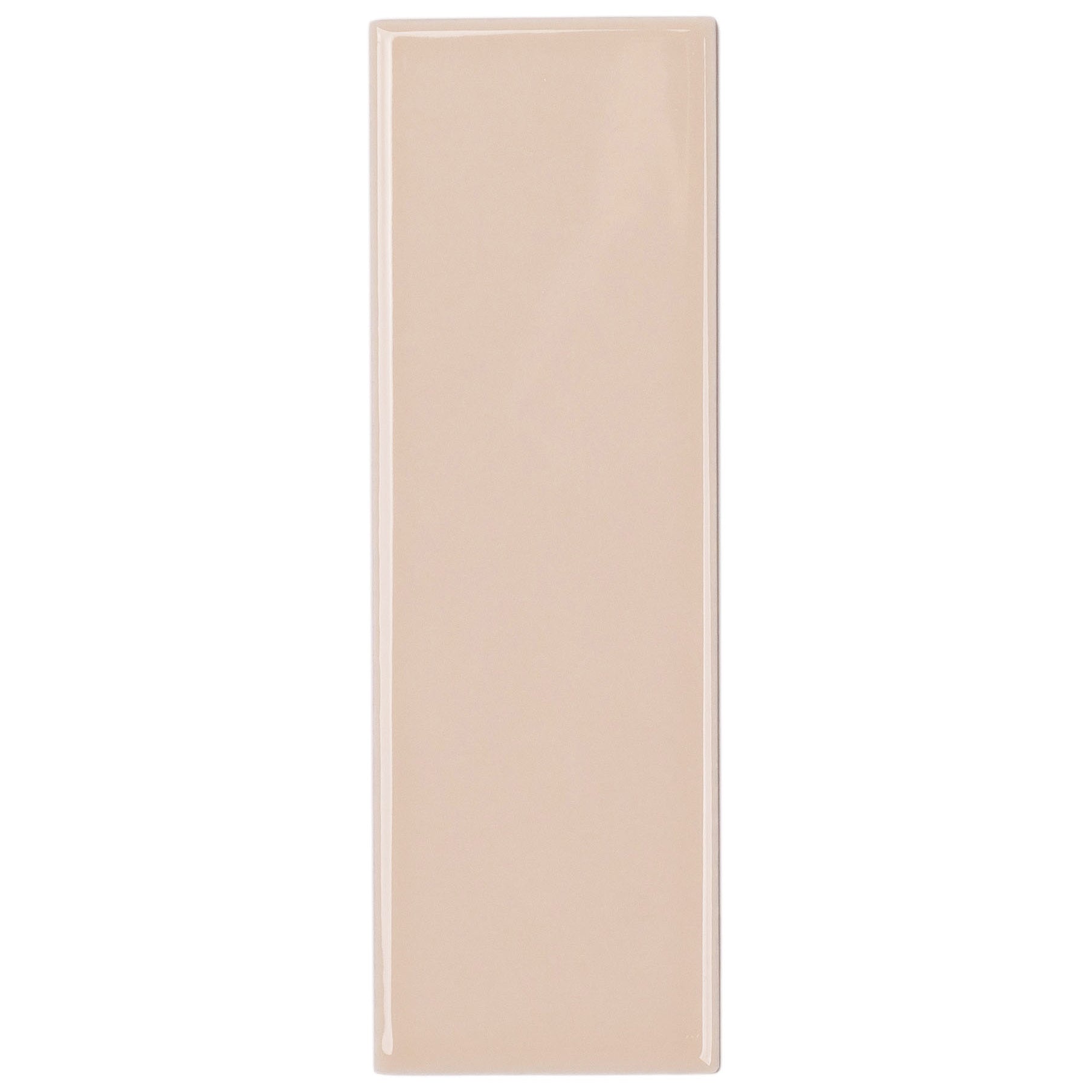 Sand 2x6 Gloss Porcelain Tile Sample in beige from Porcelain collection, perfect for design-oriented flooring projects.