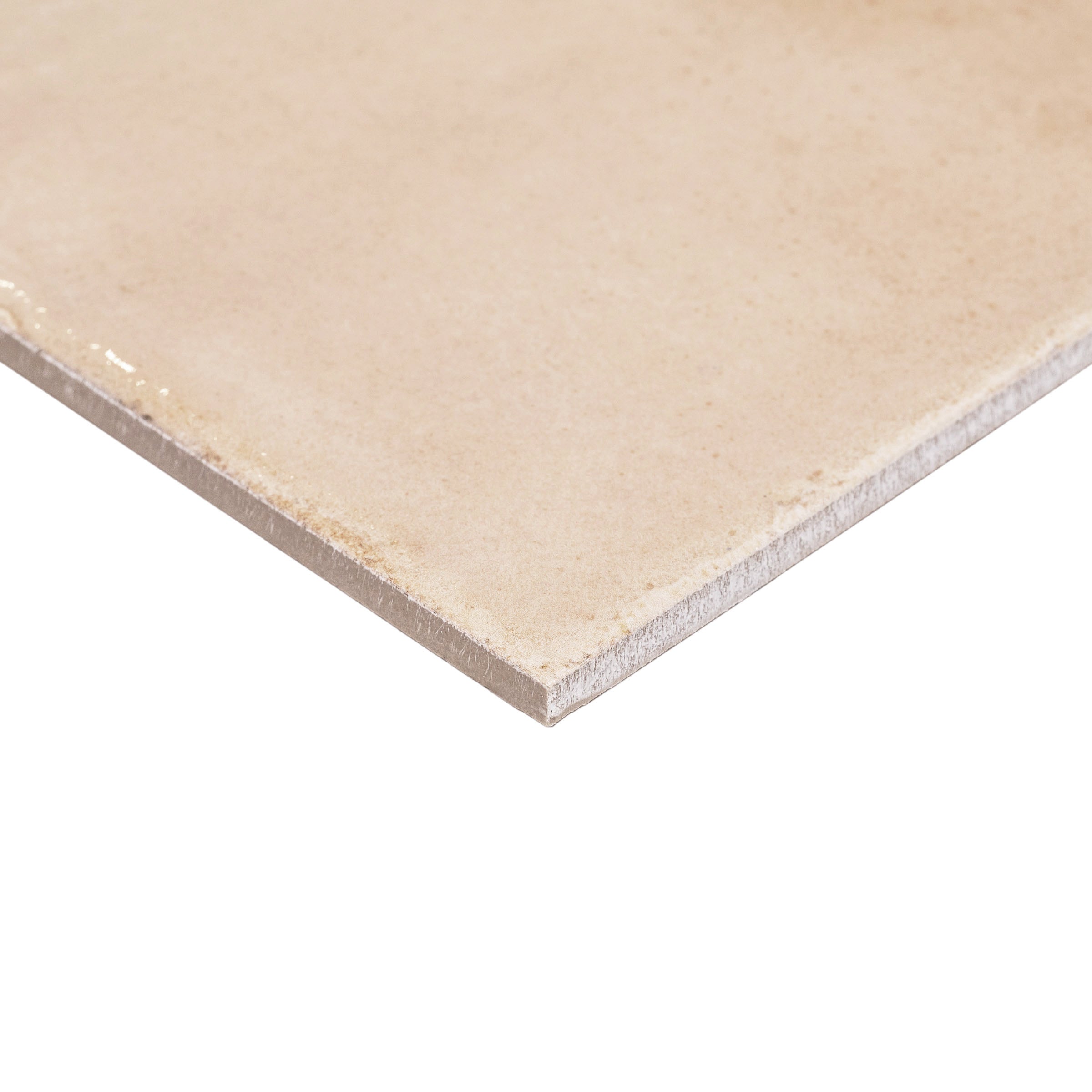 Salmon Gloss Porcelain Tile in soft pink and beige pastel tones with a luminous finish from Small Format Tiles and Artifacts Porcelain Tile collections