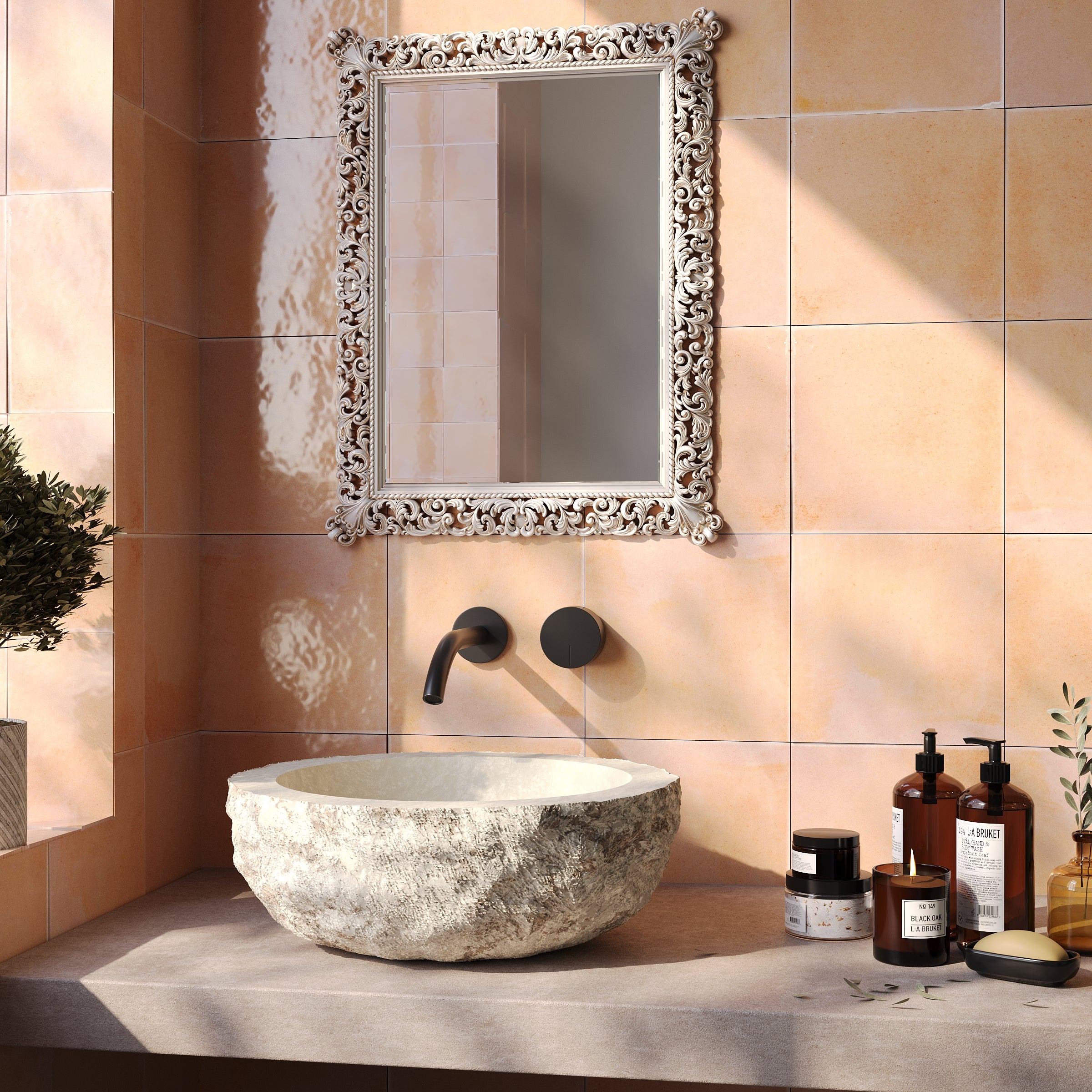 Salmon Gloss Porcelain Tile in pink and beige tones with a glossy finish from Small Format Tiles and Artifacts Porcelain Tile collections