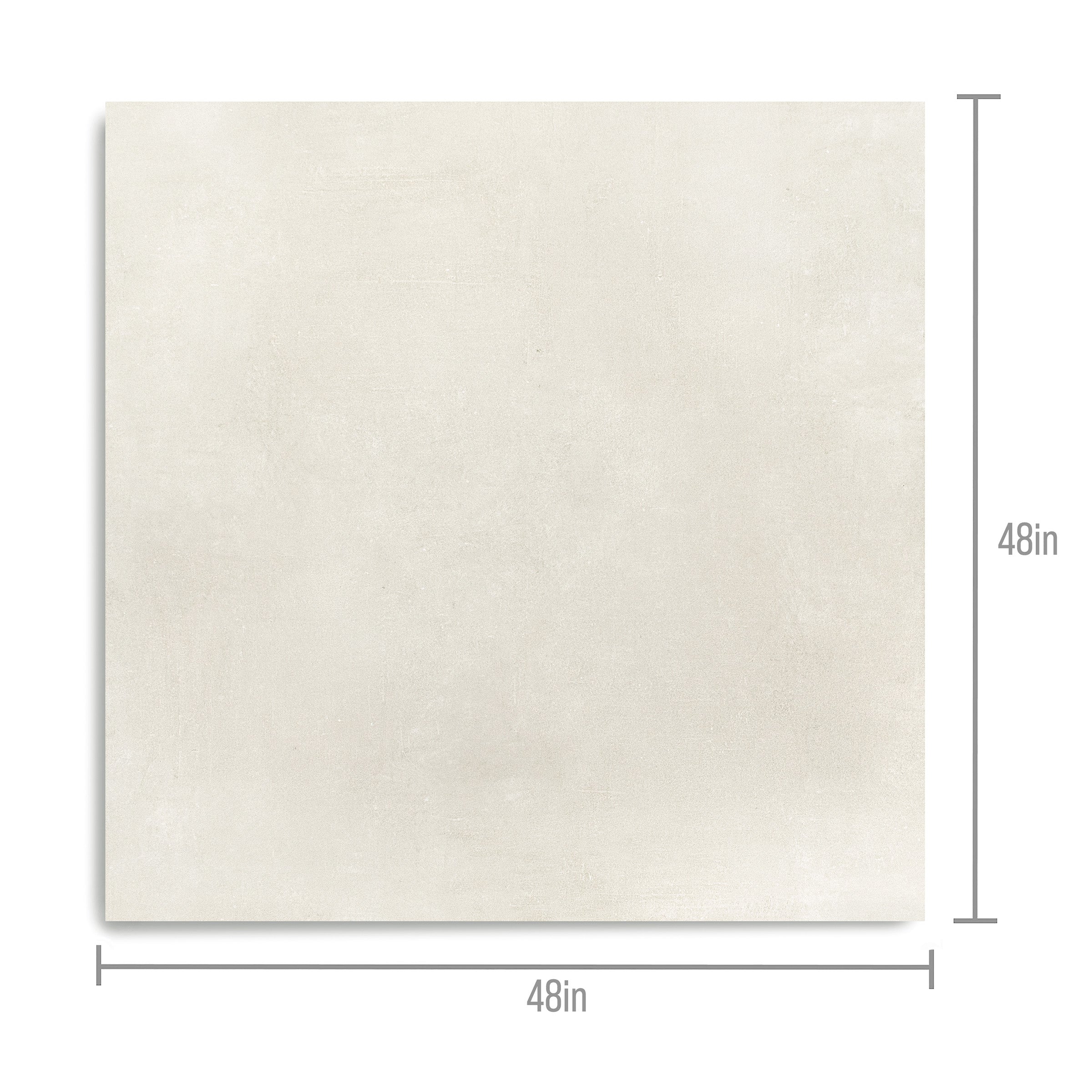 Large square porcelain tile in warm sand tone with subtle cement-inspired texture and soft matte surface.