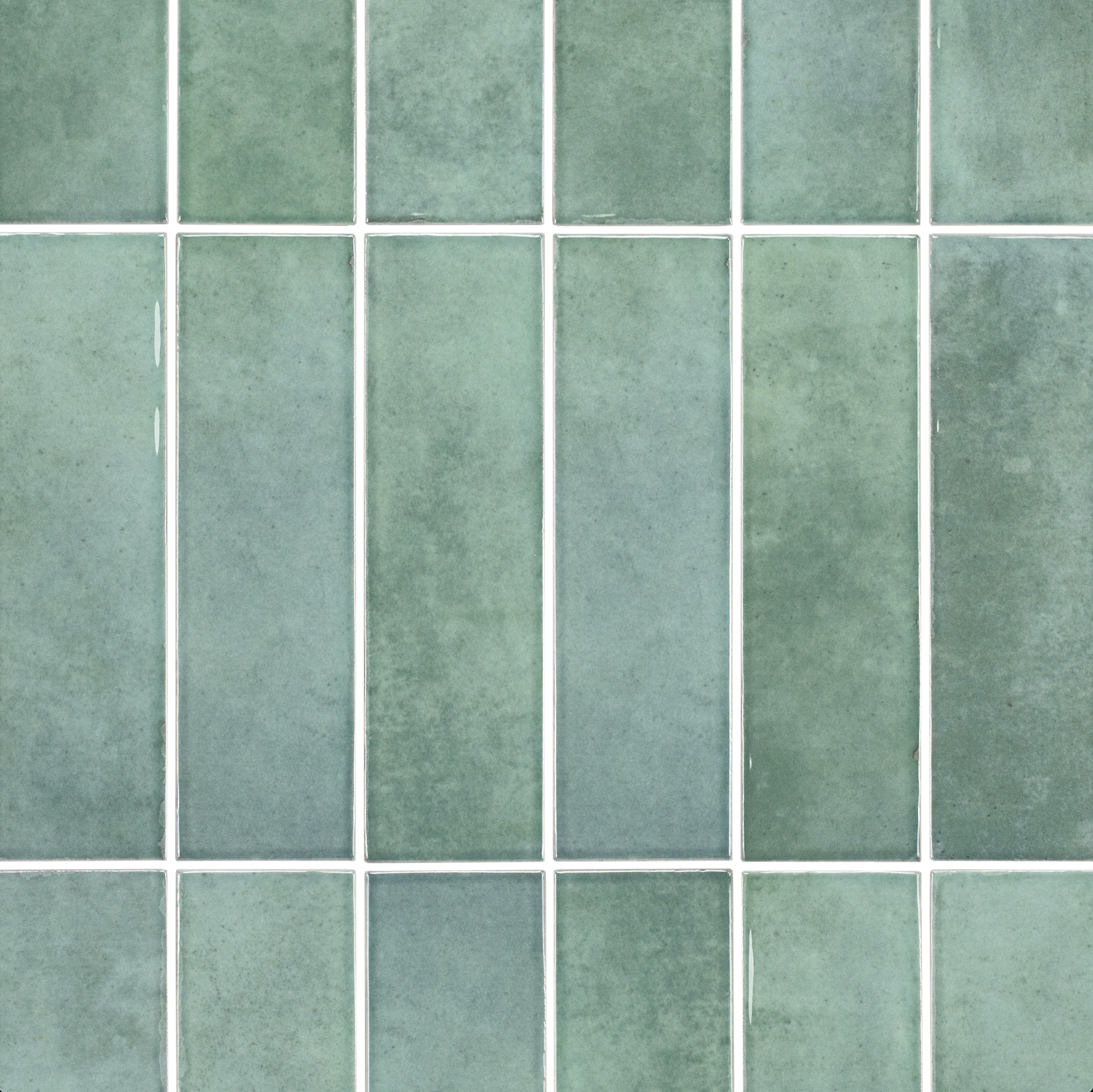Shallow Glossy Porcelain Tile in green shade with recessed lines from Small Format Tiles, Porcelain, New Arrivals, GREY collections