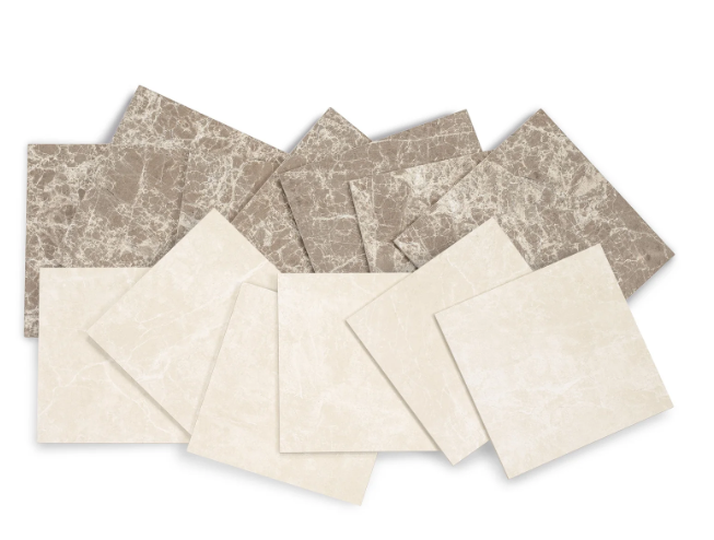 Marfil / Dark Emperador Porcelain Tile Sample showing porcelain tile options from Porcelain and SAMPLES ONLY collections.