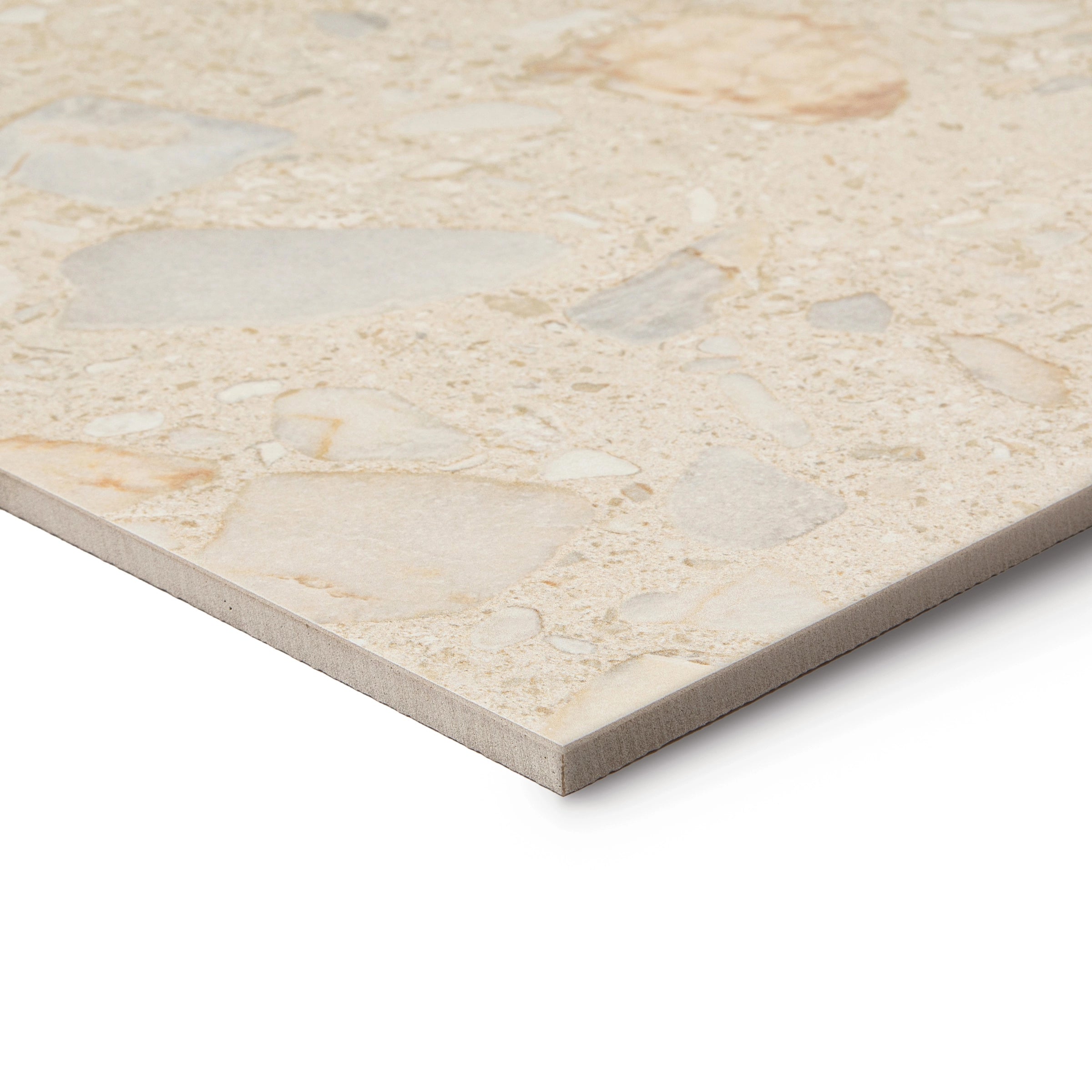 Beige Matte Shell Cheppo Look Porcelain Tile Sample