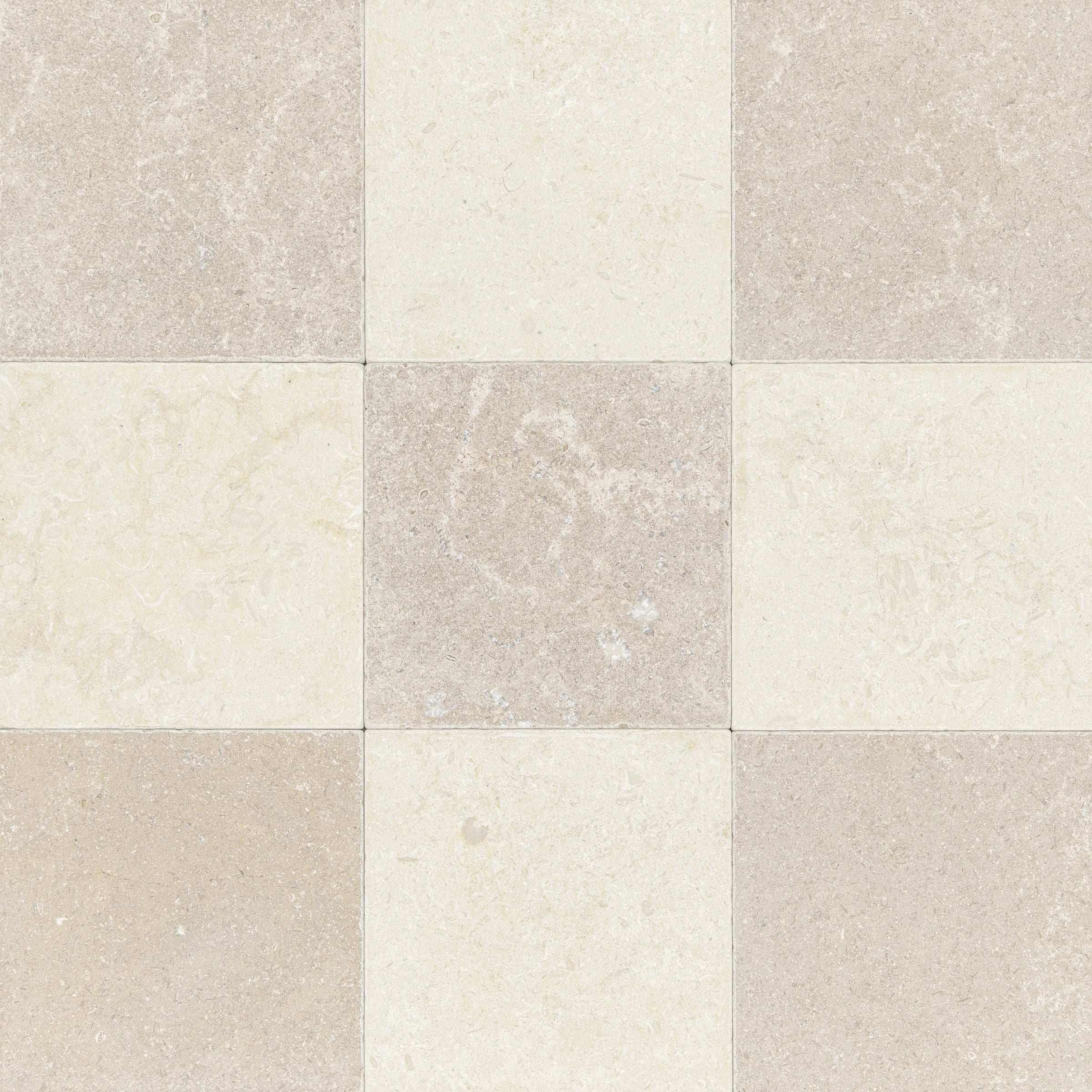 Tumbled Limestone Checkerboard Tiles