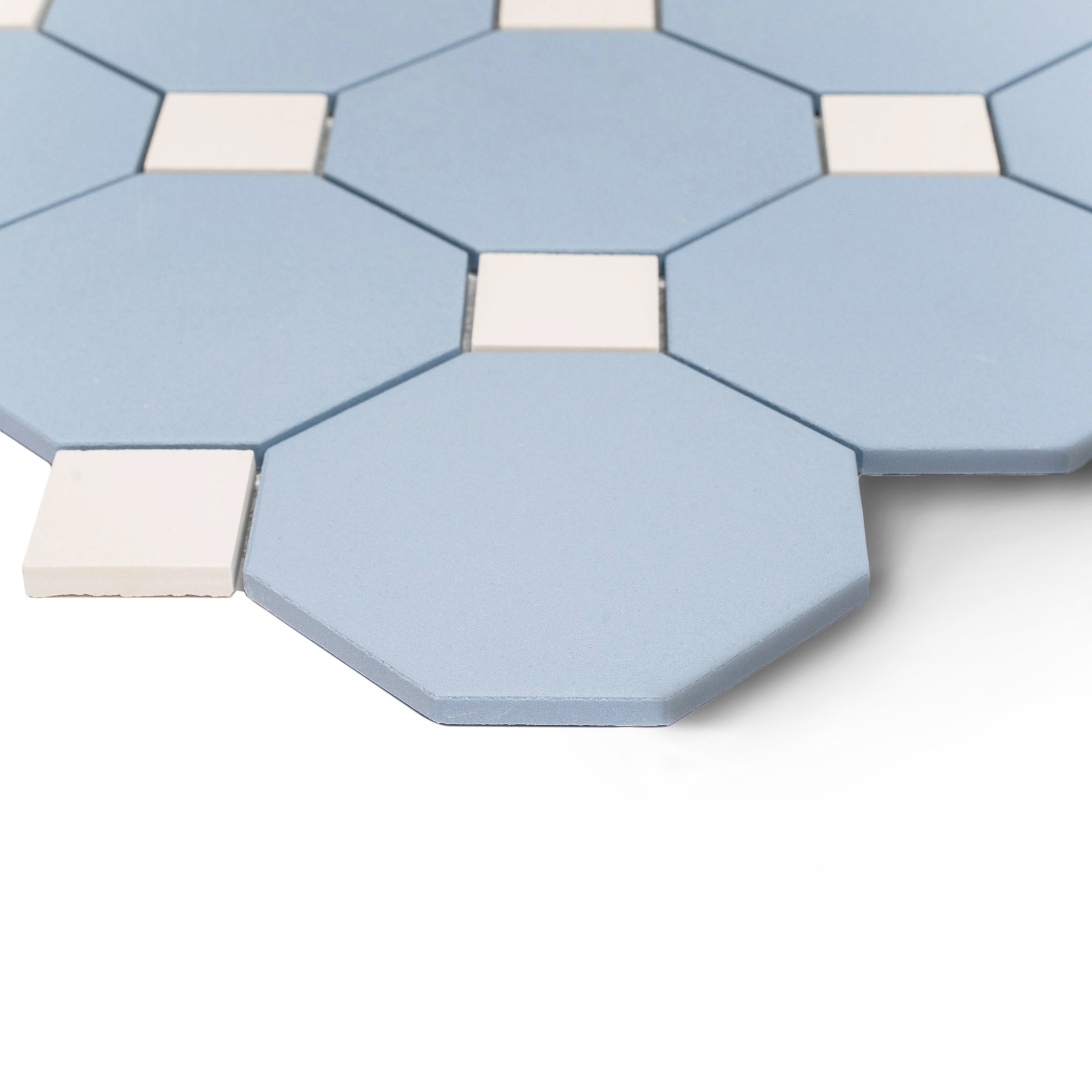 Sky & Cream Forma Octagon Porcelain Mosaic