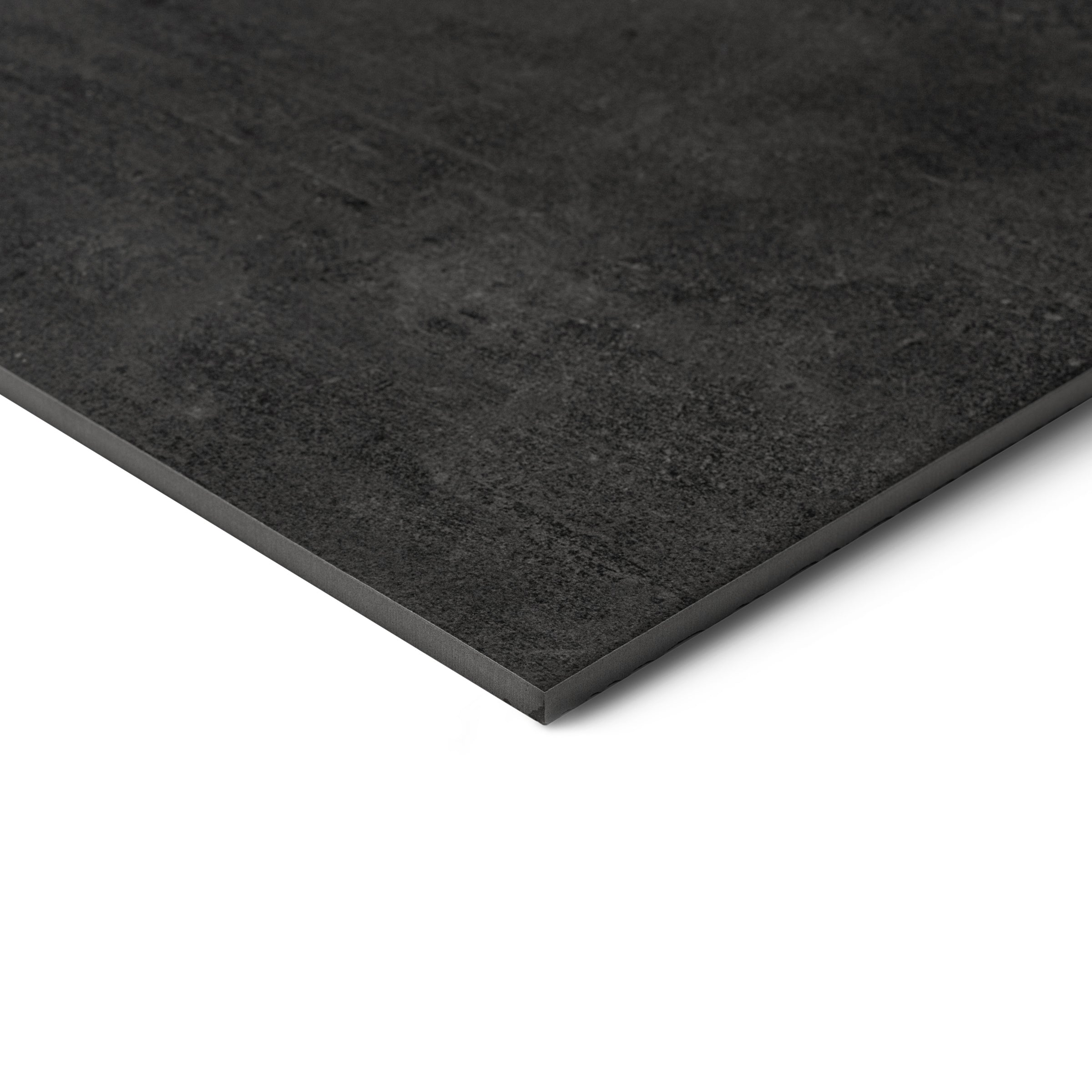 Dark charcoal textured square tile with a slim beveled edge