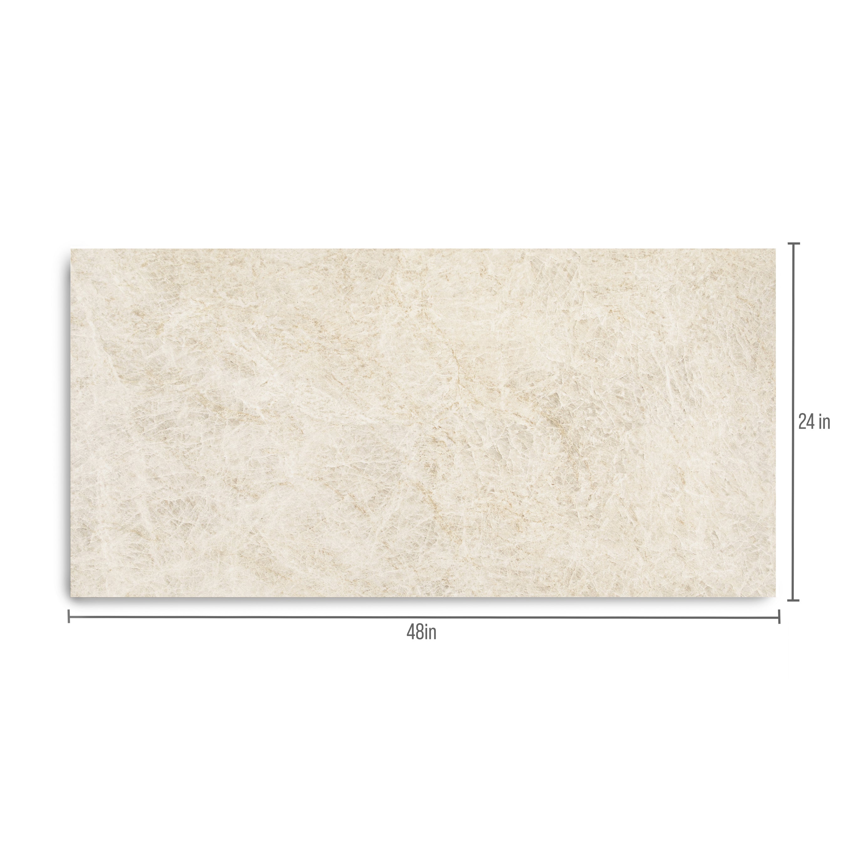 Taj Matte Marble Look Porcelain Tile in warm beige with soft sandy and golden tan veining from Large Format Tiles collection