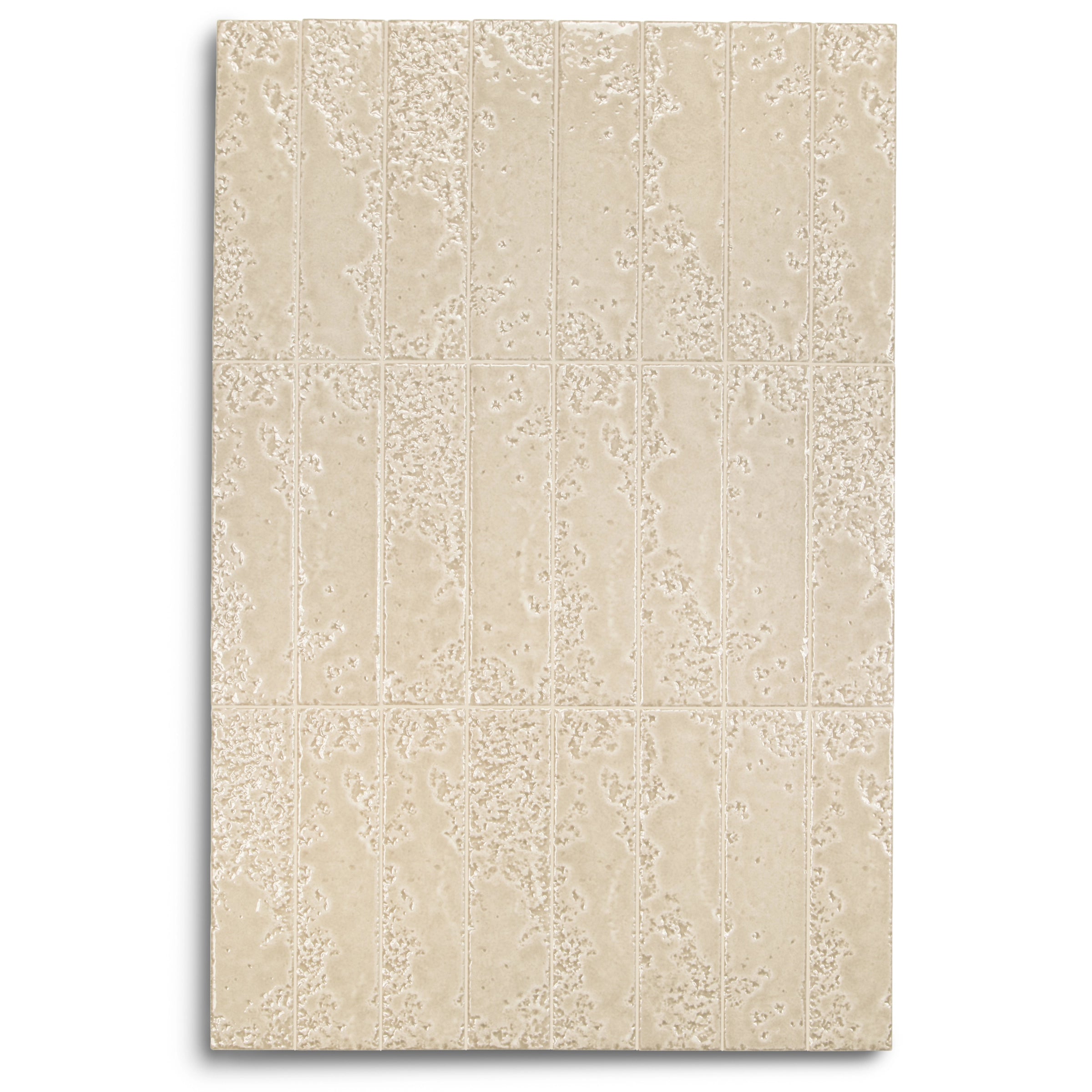Tapia Glossy Ceramic Tile in beige and white tones with textured relief from Small Format Tiles New Arrivals Ceramic collection