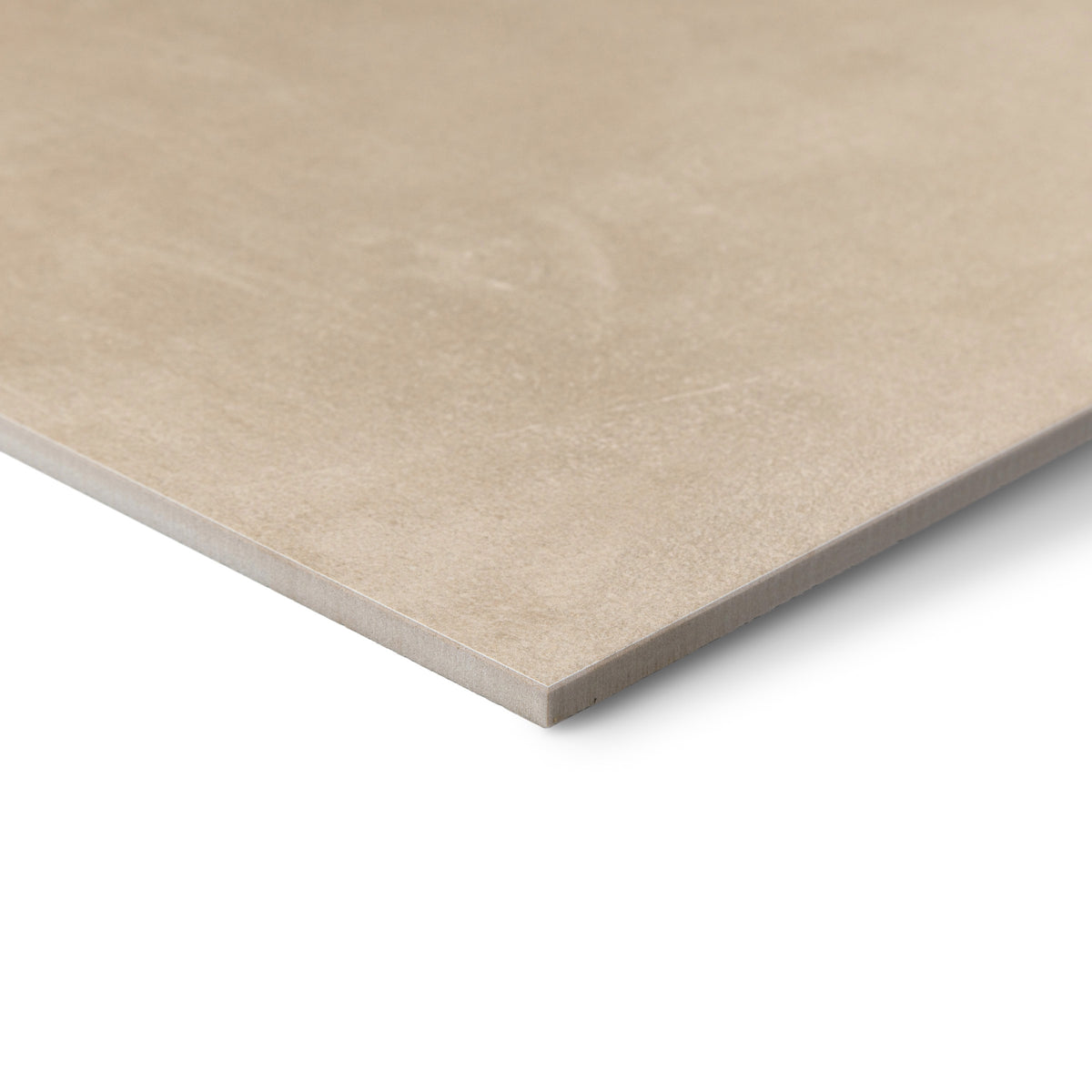 Taupe Cement Look Porcelain Tile Sample with neutral stone texture