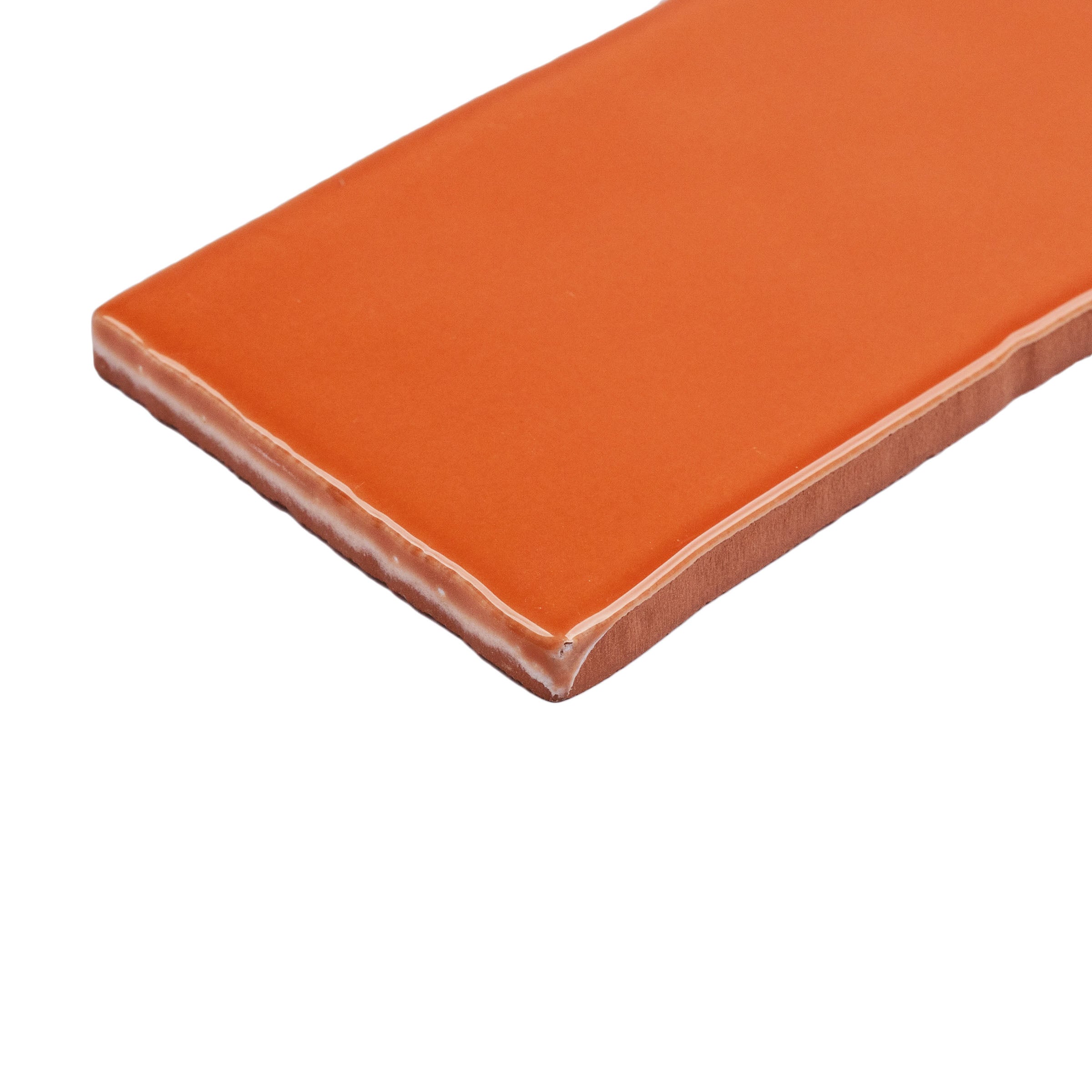 Terracotta 3x12 Glossy Ceramic Tile Sample showcasing ceramic terracotta finish from SAMPLES ONLY collection by Reno Source