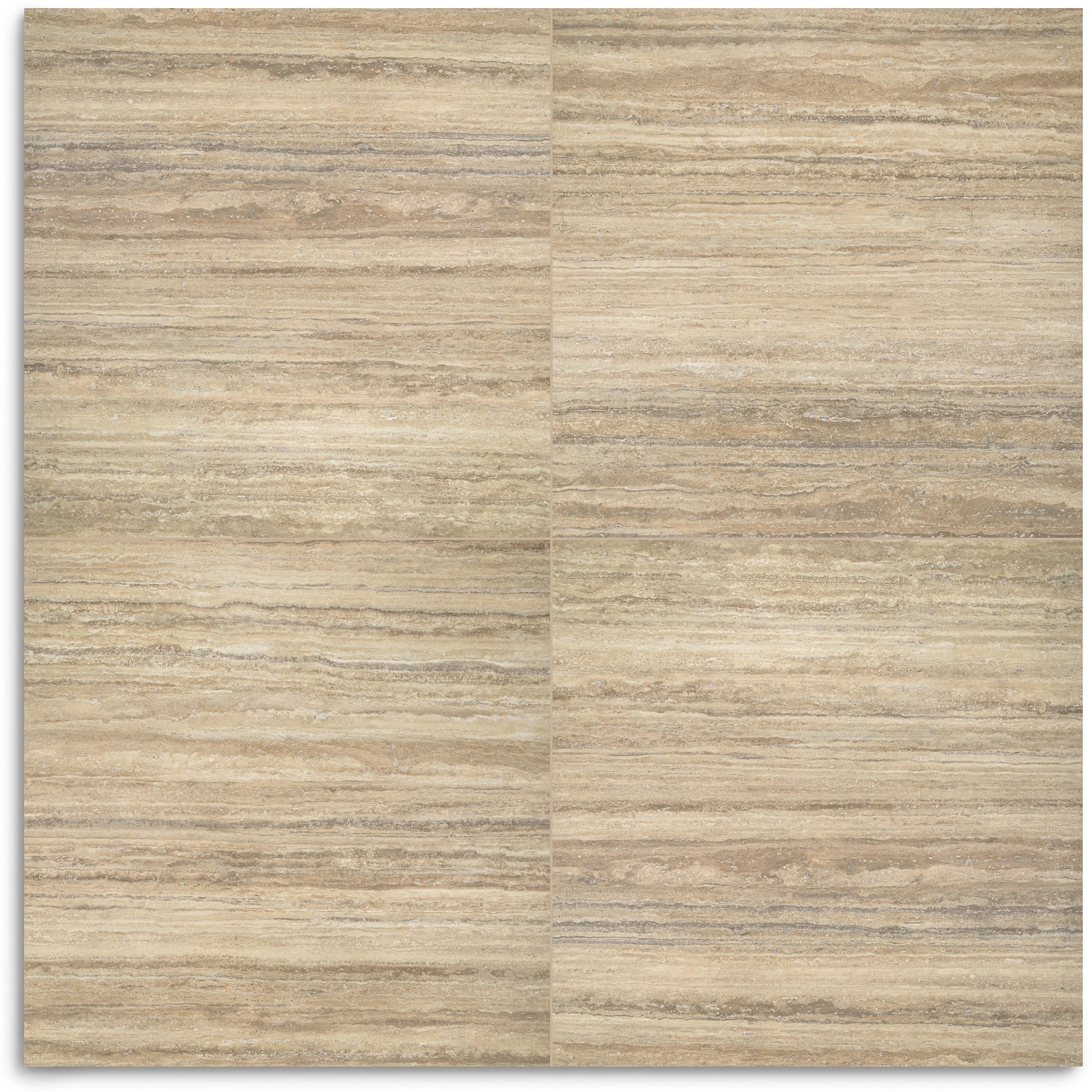 Travertino Moka Stone Look Porcelain Tile with warm brown and beige horizontal striations from Large Format Tiles collection